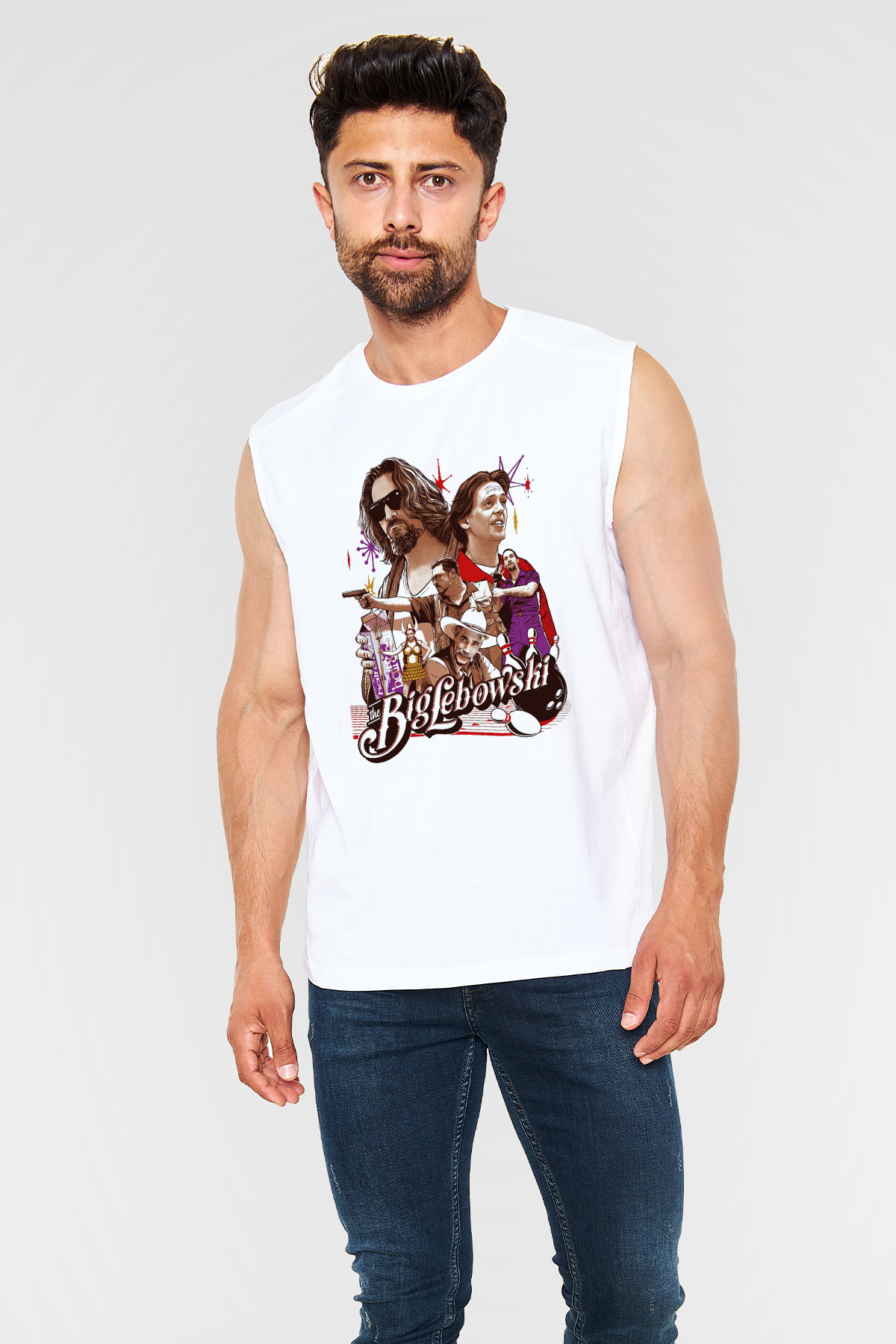 The Big Lebowski Büyük Lebowski Beyaz Unisex Kolsuz Tişört