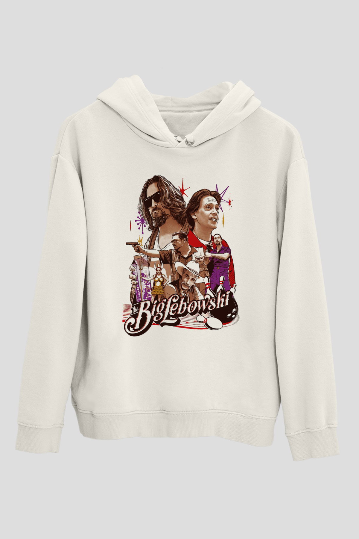 The Big Lebowski Büyük Lebowski Beyaz Unisex Kapşonlu Sweatshirt