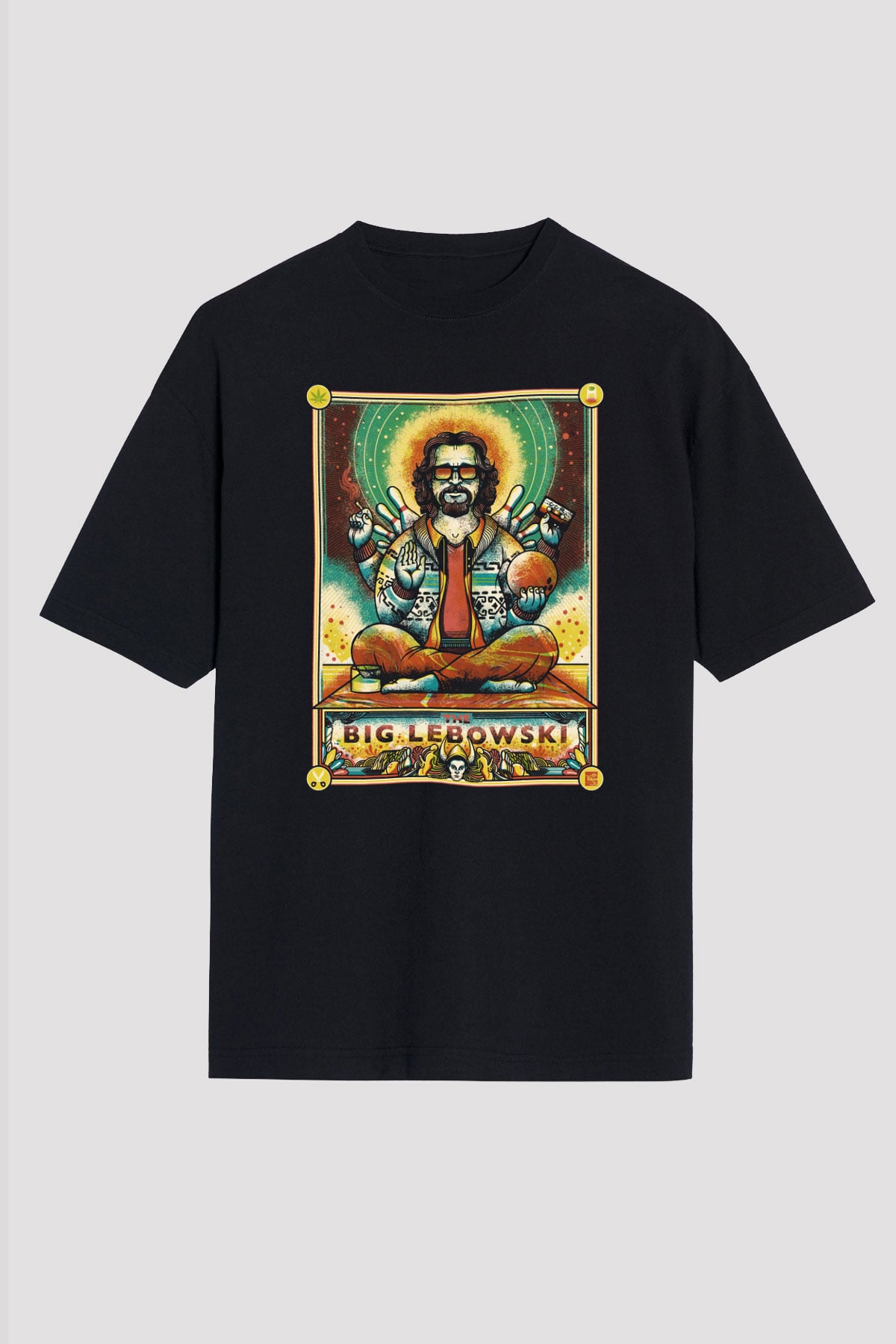 The Big Lebowski Büyük Lebowski Siyah Unisex Oversize Tişört