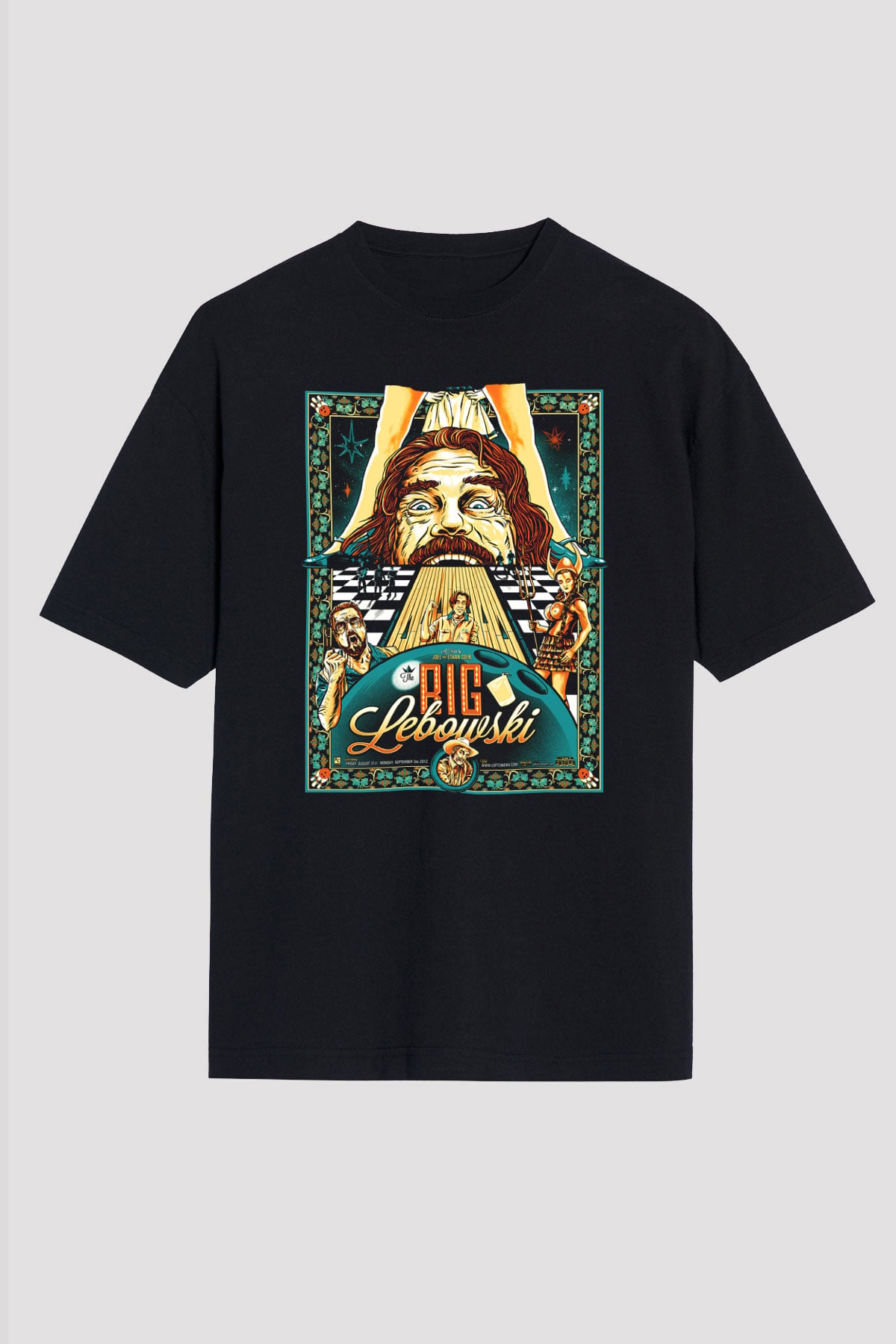 The Big Lebowski Büyük Lebowski Siyah Unisex Oversize Tişört