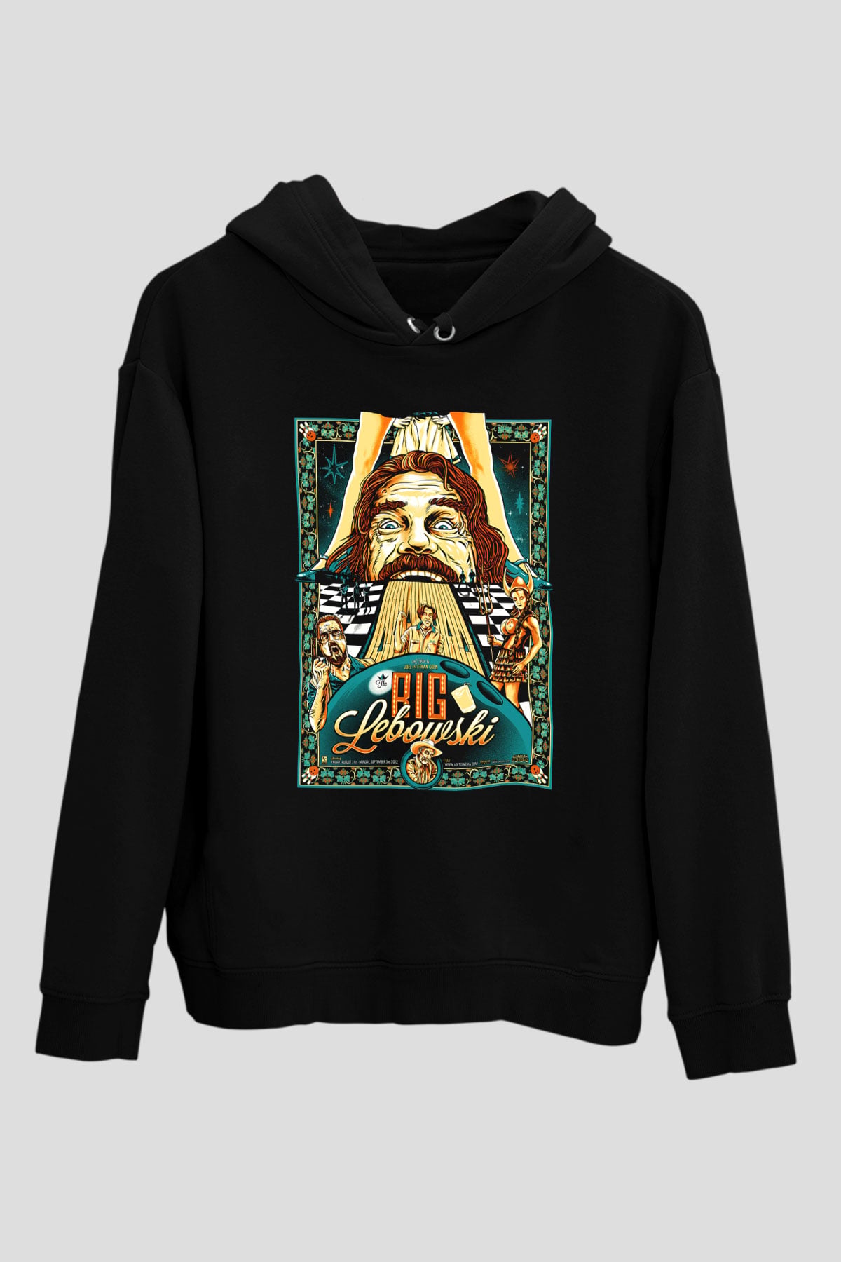 The Big Lebowski Büyük Lebowski Siyah Unisex Kapüşonlu Sweatshirt