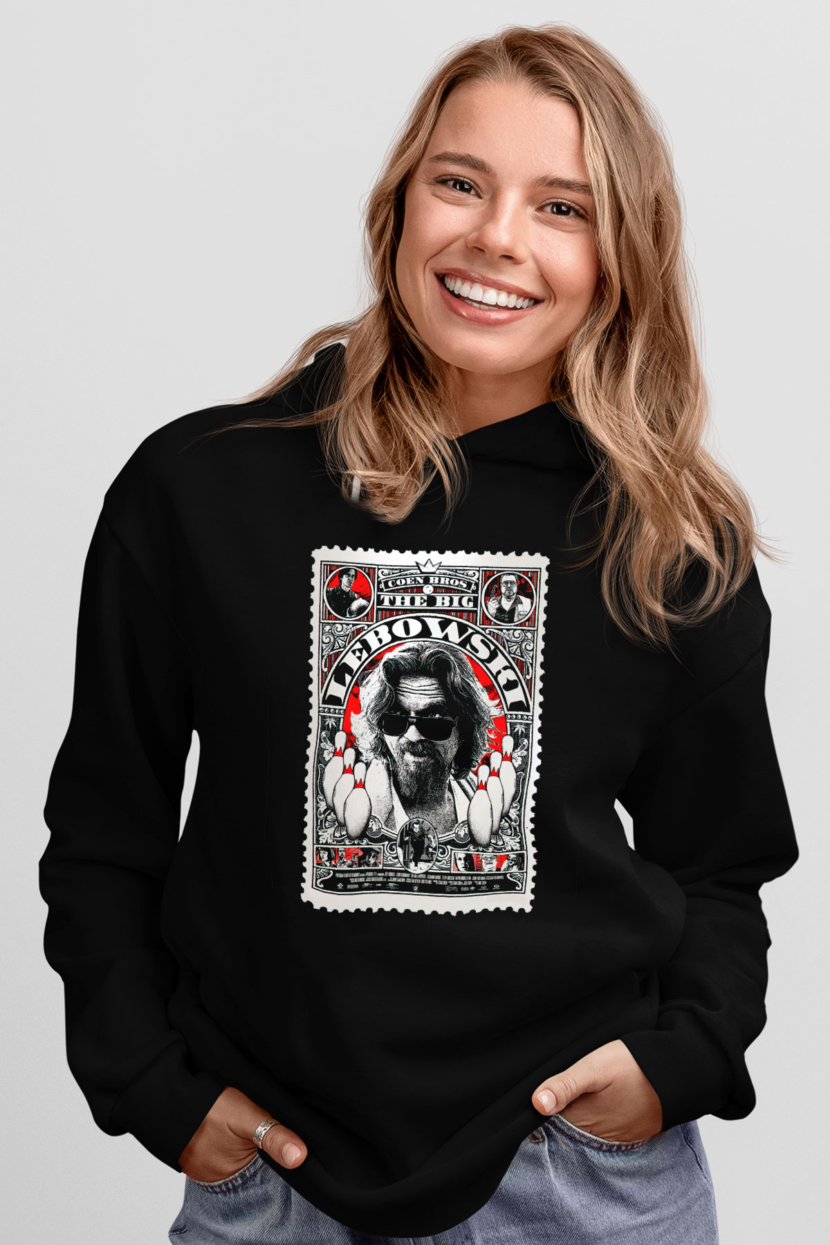The Big Lebowski Büyük Lebowski Siyah Unisex Kapüşonlu Sweatshirt
