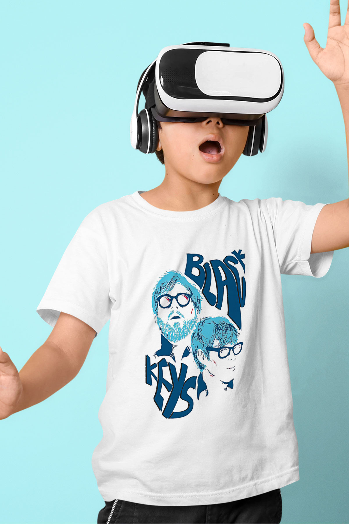 The Black Keys Baskılı Beyaz Unisex Beyaz Çocuk Tişört - Tshirt