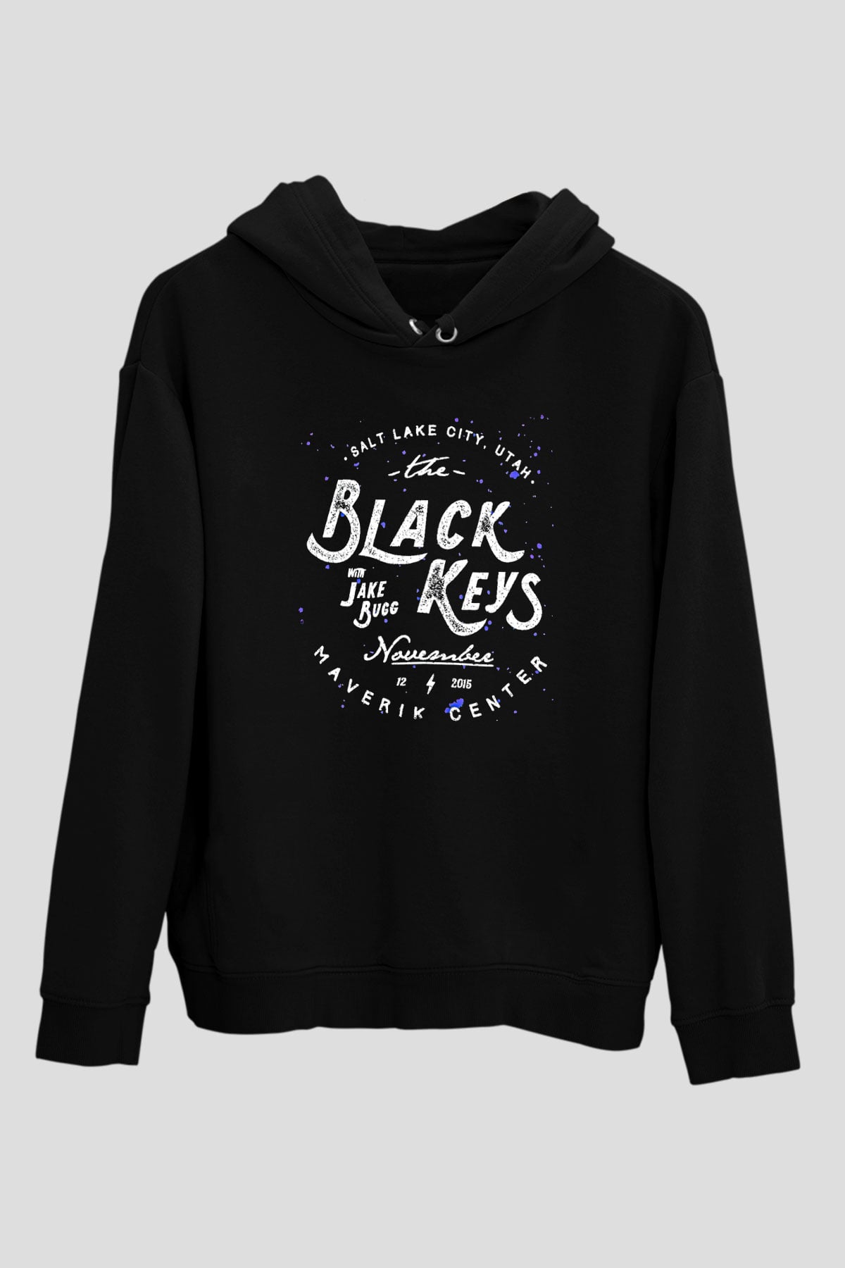 The Black Keys Baskılı Unisex Siyah Kapüşonlu Sweatshirt