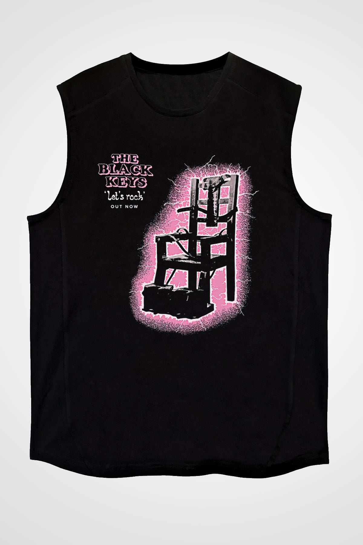 The Black Keys Baskılı Unisex Siyah Kolsuz Tişört - Tshirt