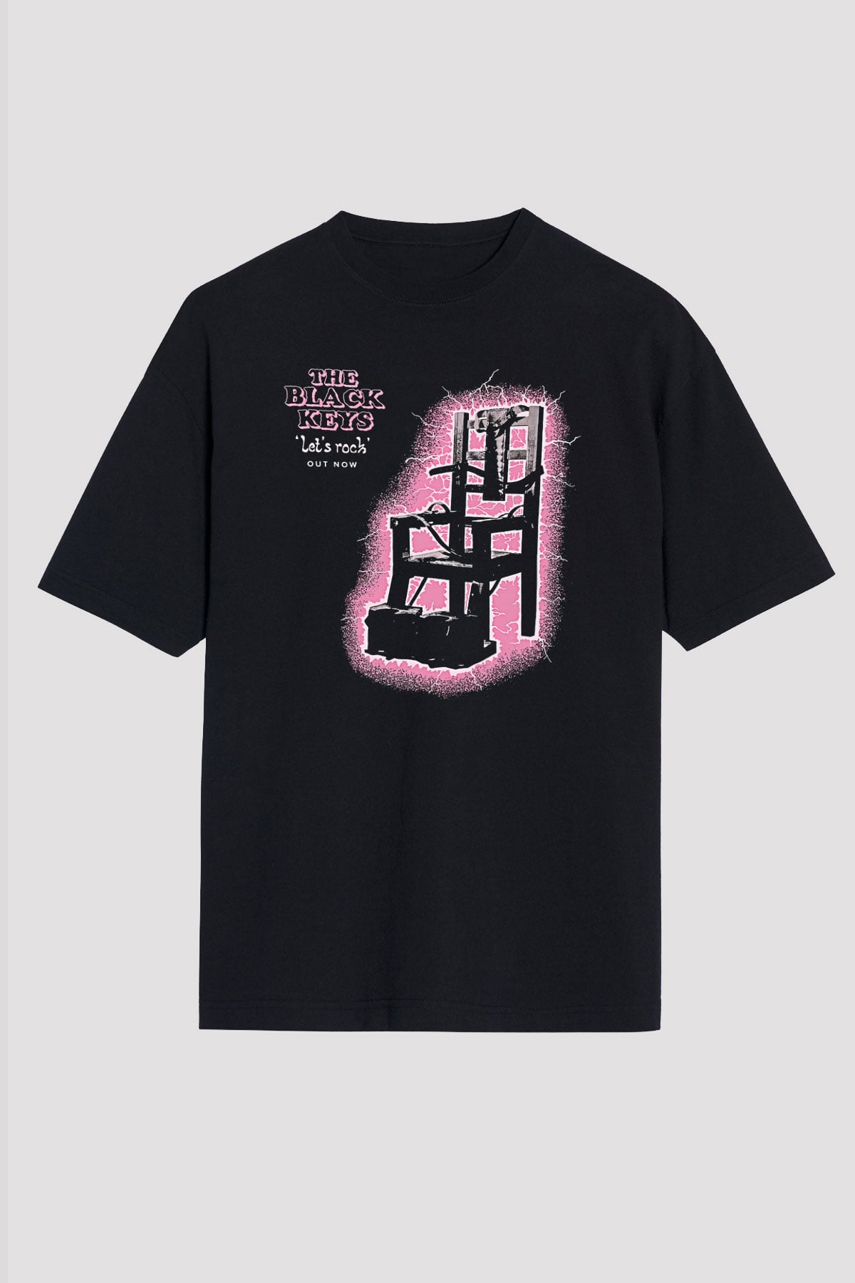 The Black Keys Baskılı Unisex Siyah Oversize Tişört - Tshirt