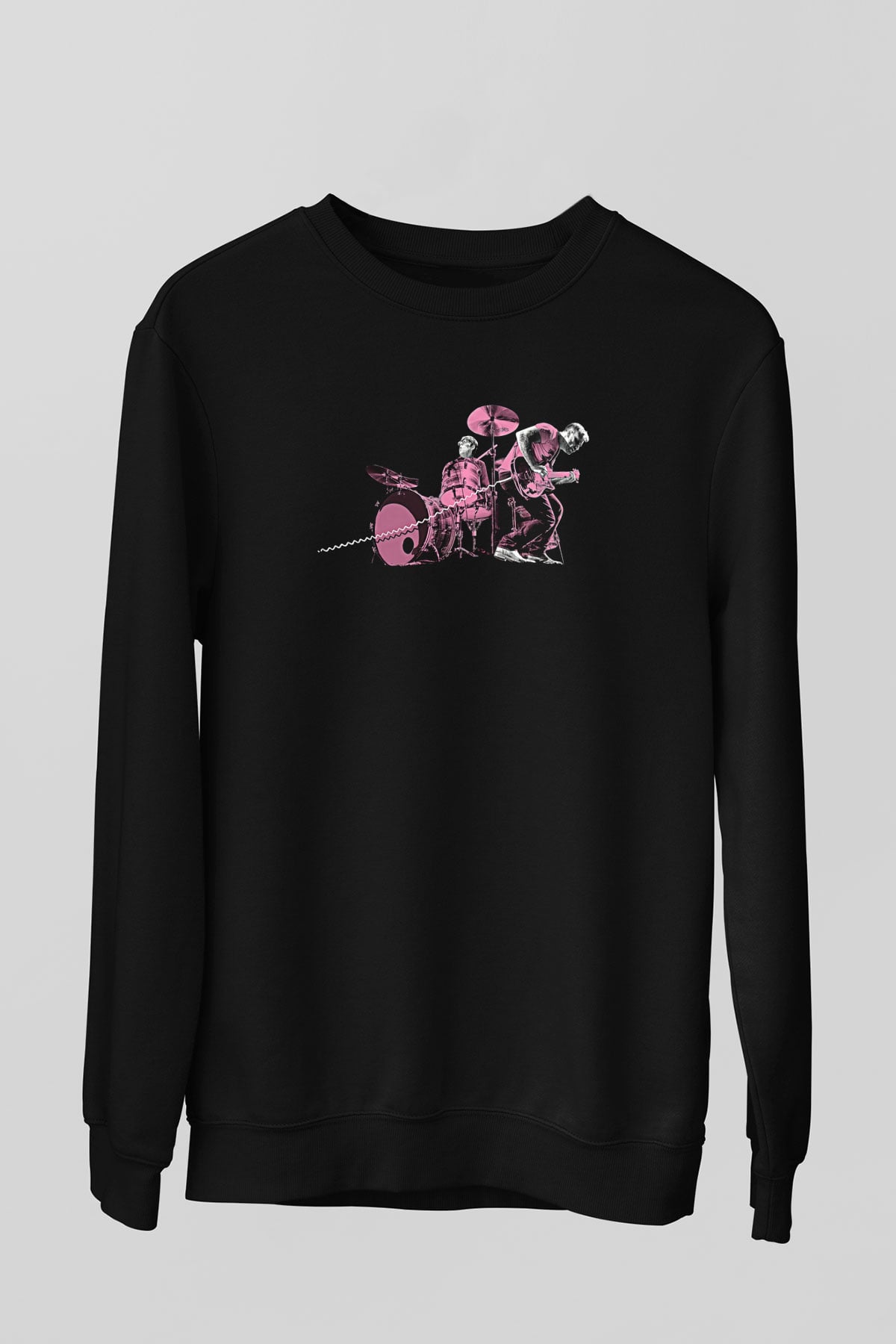 The Black Keys Baskılı Unisex Siyah Sweatshirt