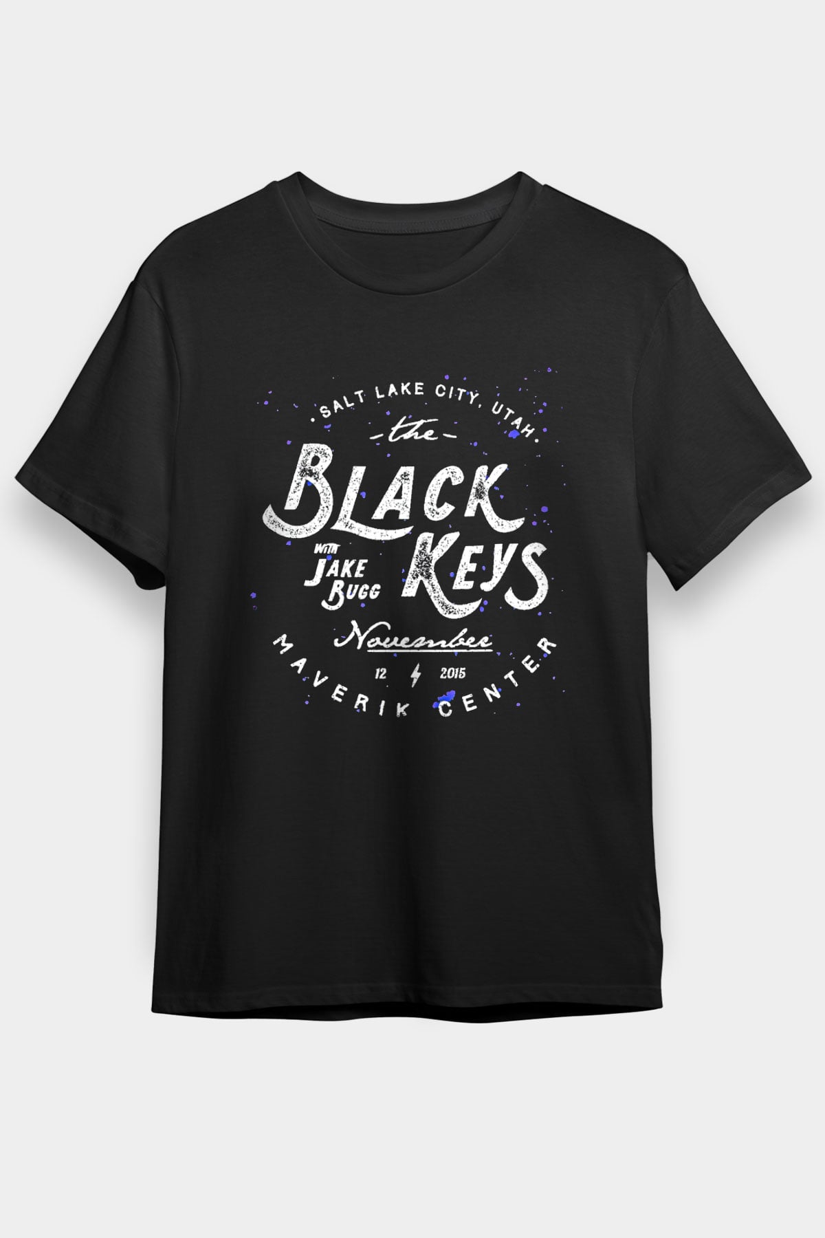 The Black Keys Baskılı Unisex Siyah Tişört - Tshirt