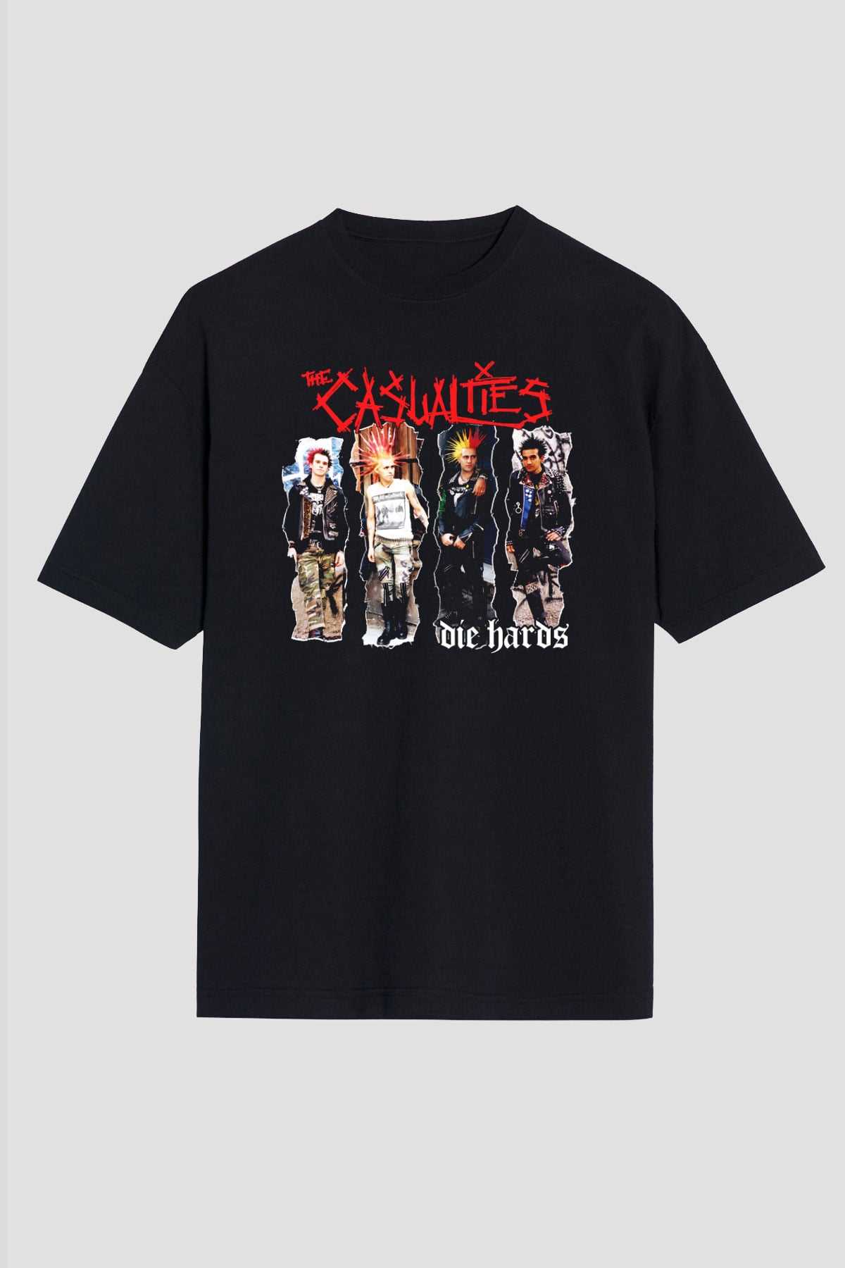 The Casualties Siyah Unisex Oversize Tişört T-Shirt