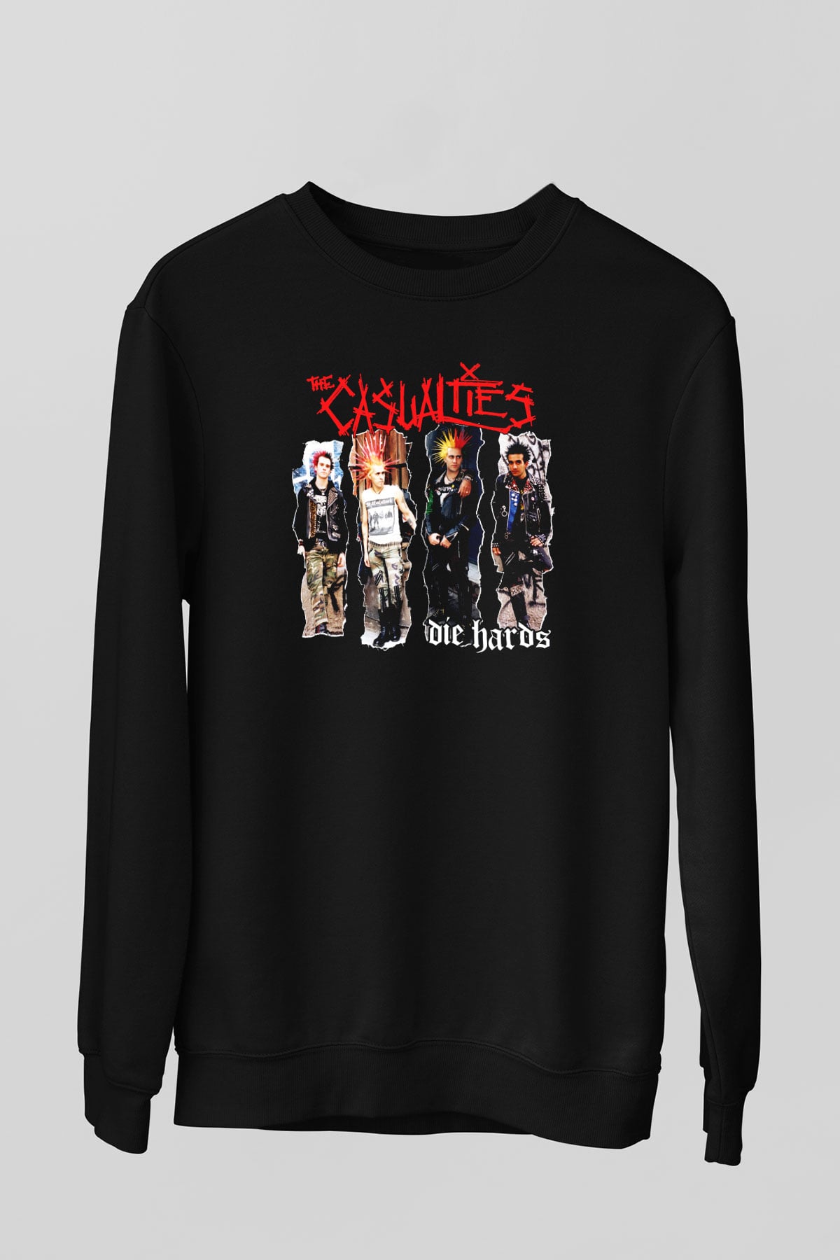 The Casualties Siyah Unisex Sweatshirt