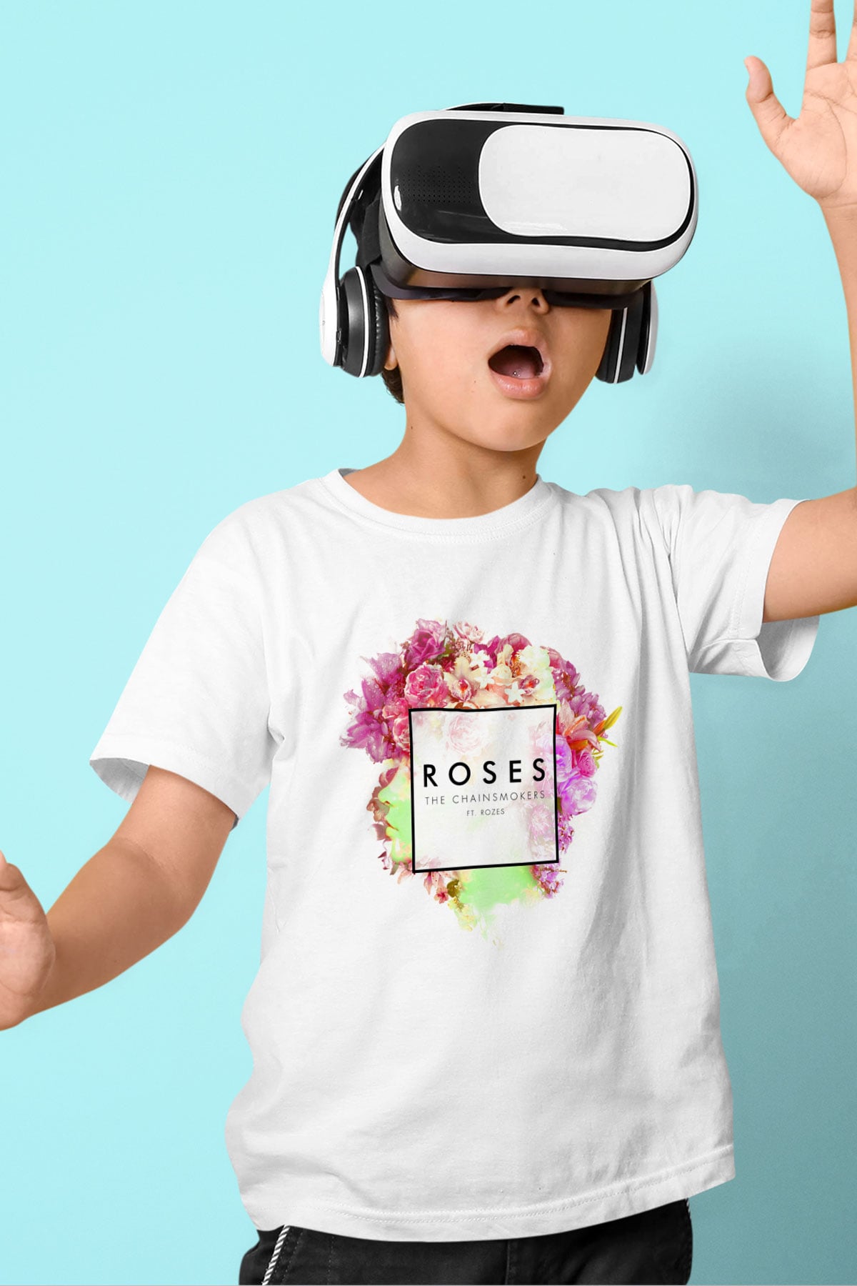 The Chainsmokers Baskılı Beyaz Unisex Çocuk Tişört