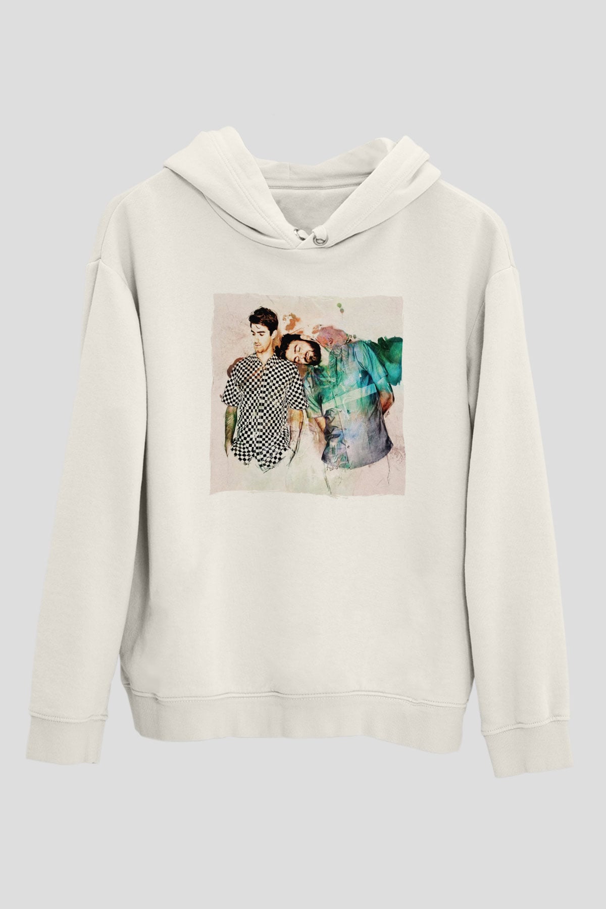 The Chainsmokers Beyaz Unisex Kapüşonlu Sweatshirt