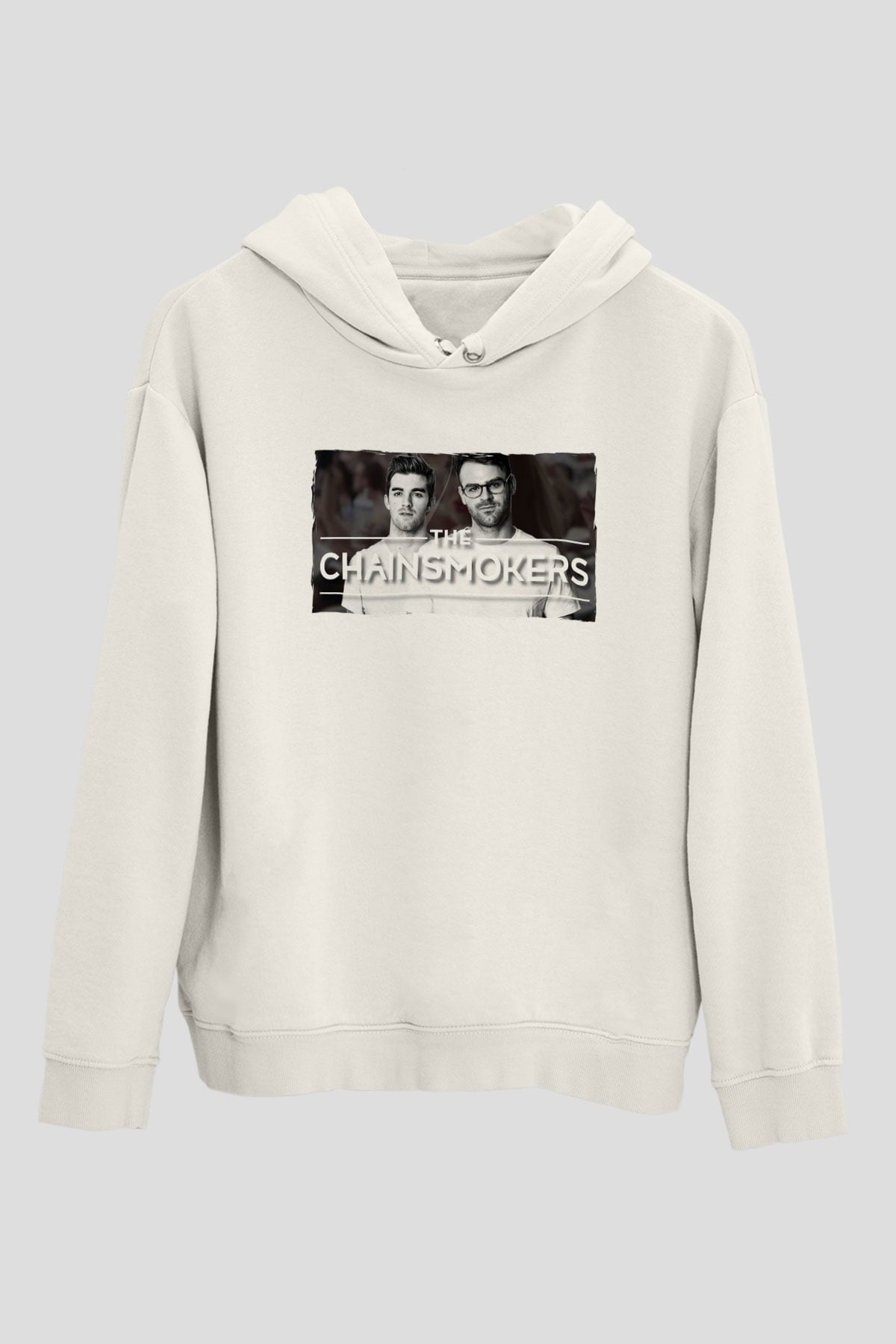 The Chainsmokers Beyaz Unisex Kapüşonlu Sweatshirt