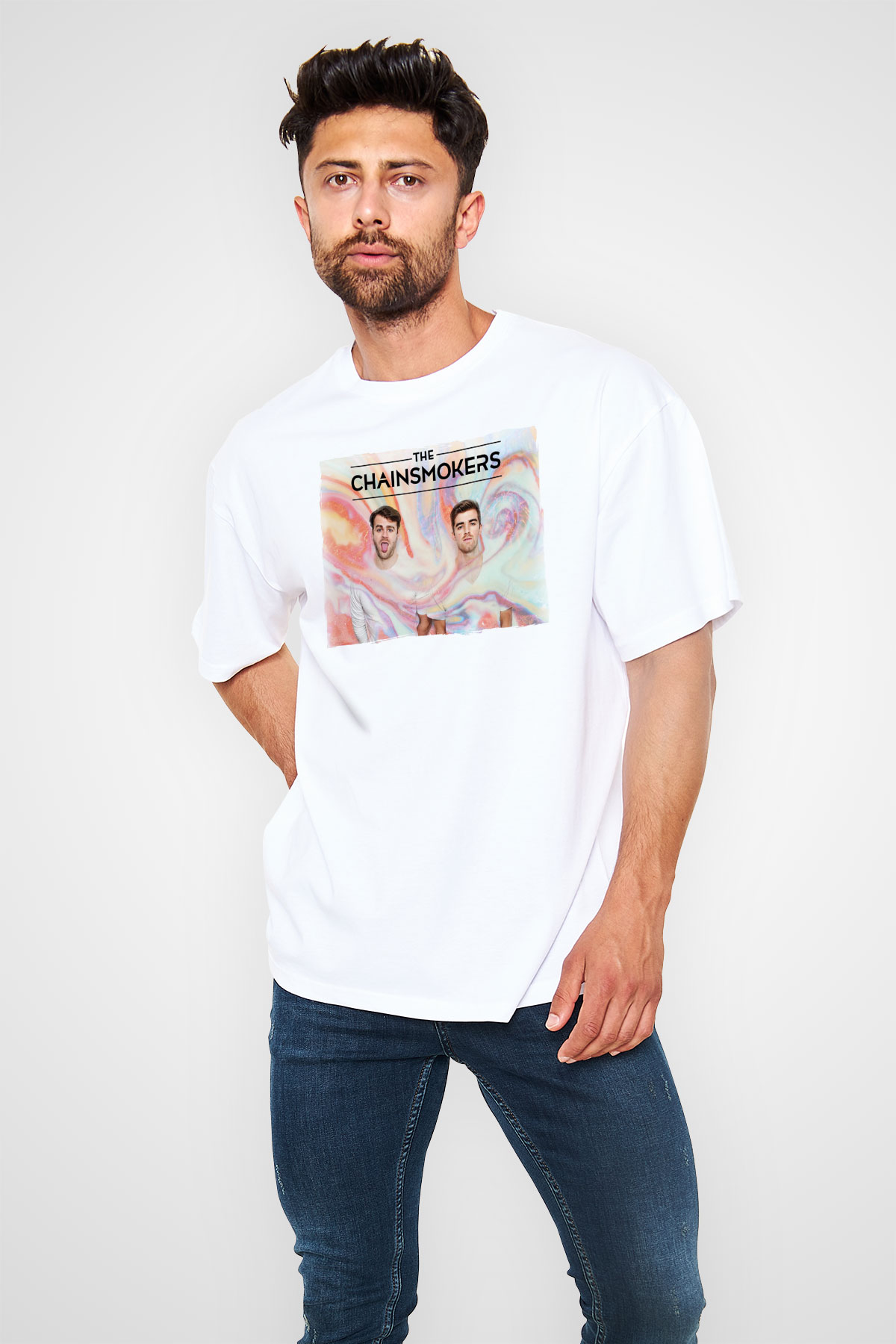 The Chainsmokers Beyaz Unisex Tişört T-Shirt - TişörtFabrikası