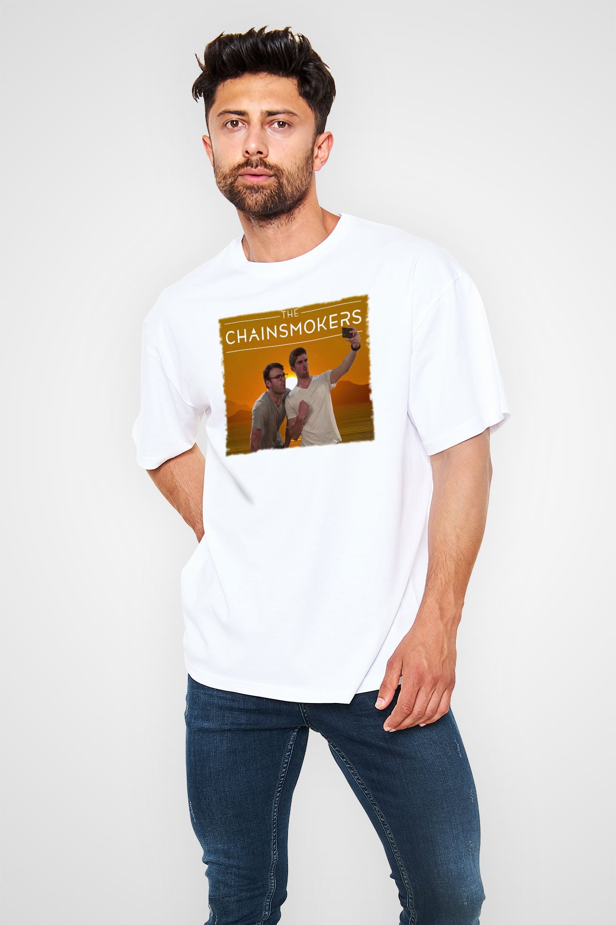 The Chainsmokers Beyaz Unisex Tişört T-Shirt - TişörtFabrikası