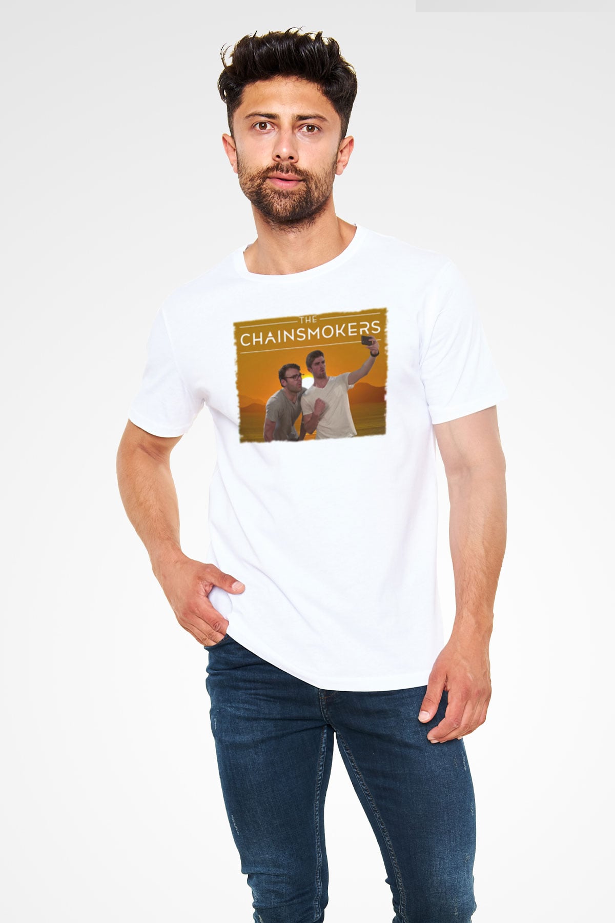 The Chainsmokers Beyaz Unisex Tişört T-Shirt - TişörtFabrikası