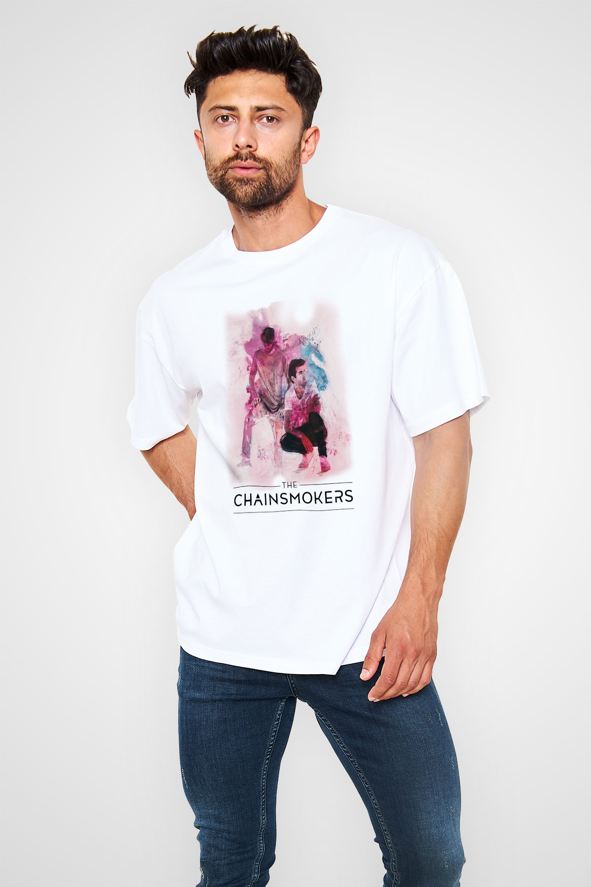 The Chainsmokers Beyaz Unisex Tişört T-Shirt - TişörtFabrikası