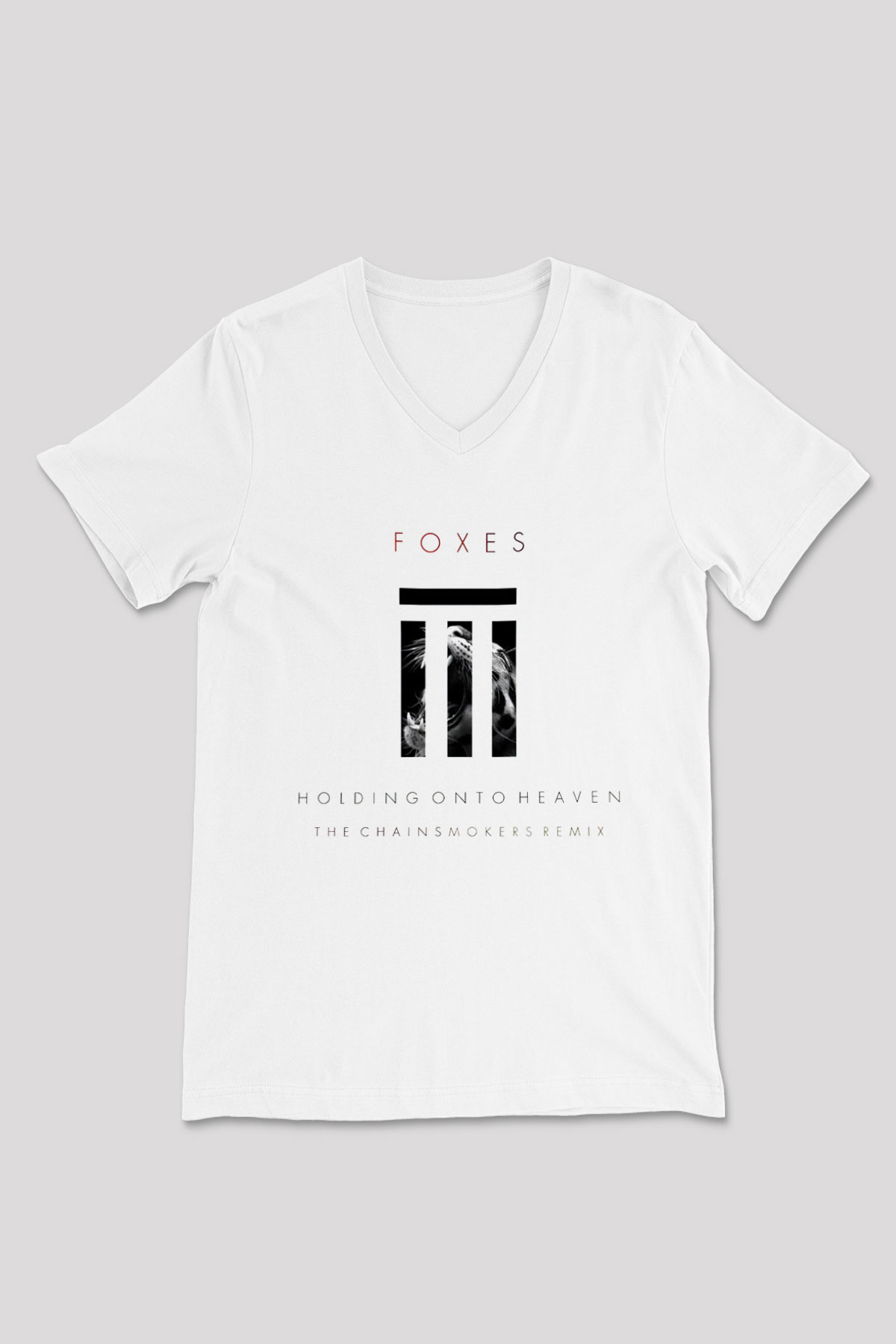 The Chainsmokers Beyaz Unisex V Yaka Tişört T-Shirt