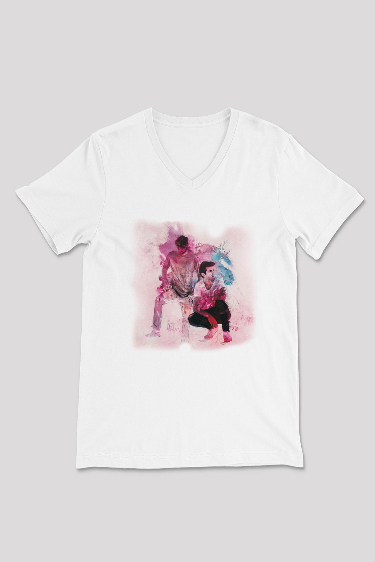 The Chainsmokers Beyaz Unisex V Yaka Tişört