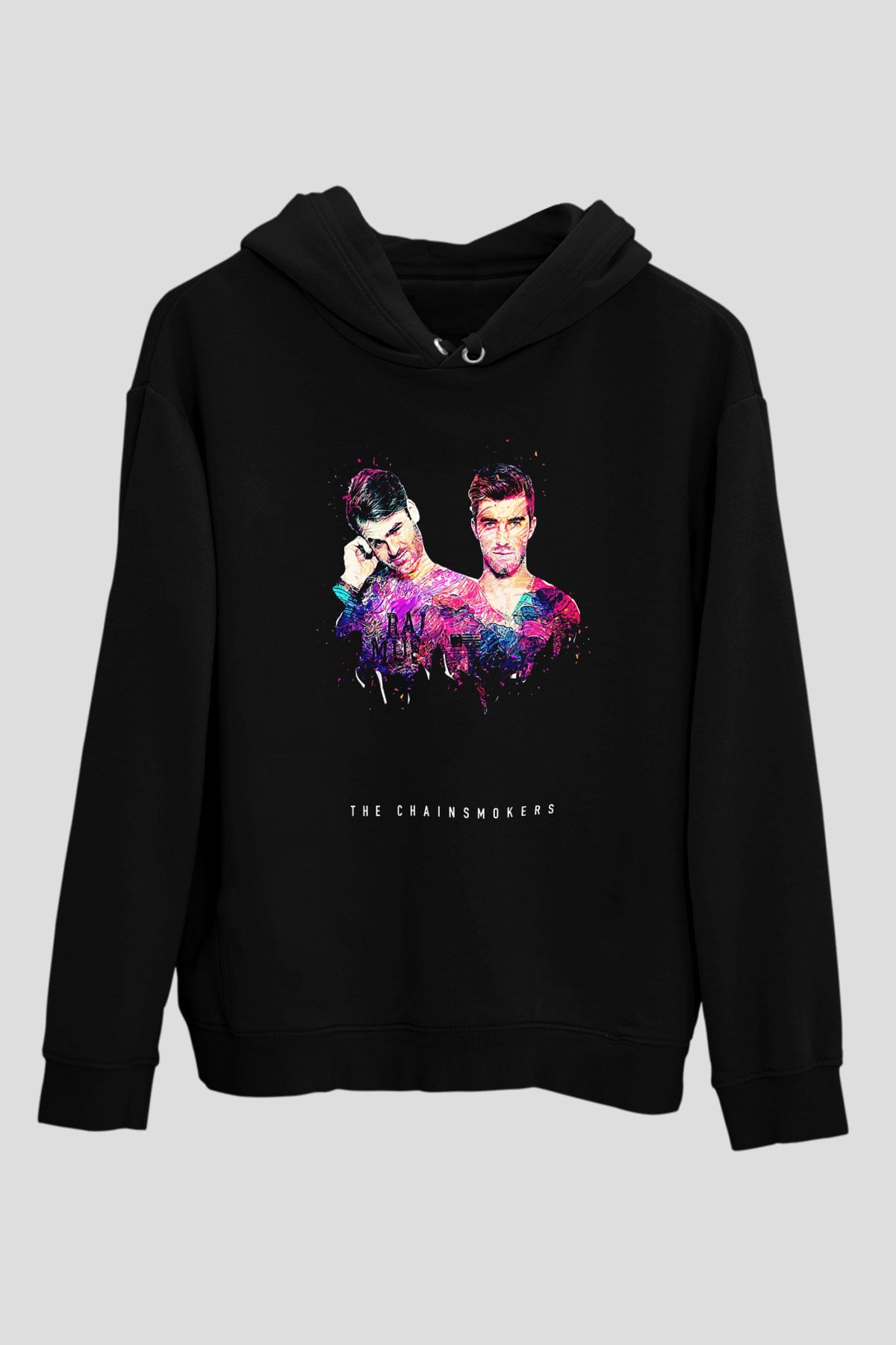 The Chainsmokers Siyah Unisex Kapüşonlu Sweatshirt