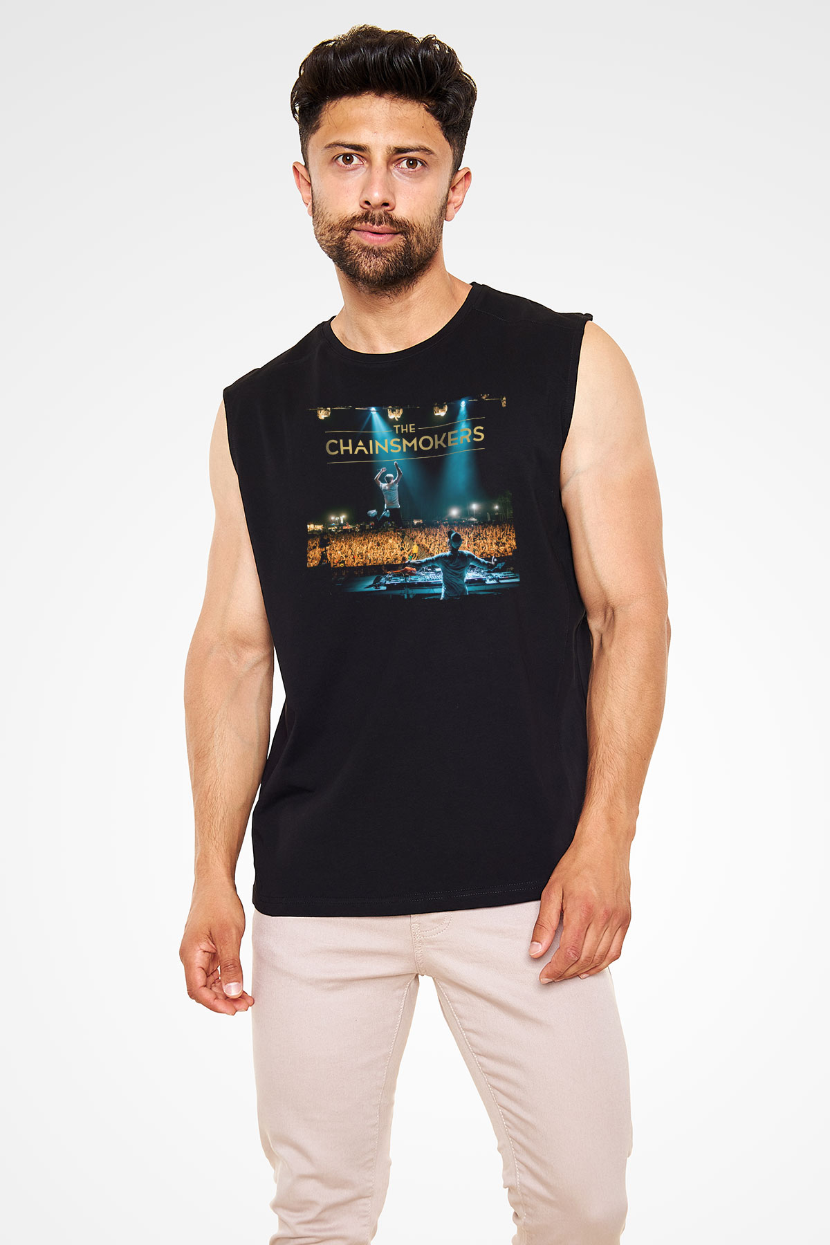 The Chainsmokers Siyah Unisex Kolsuz Tişört