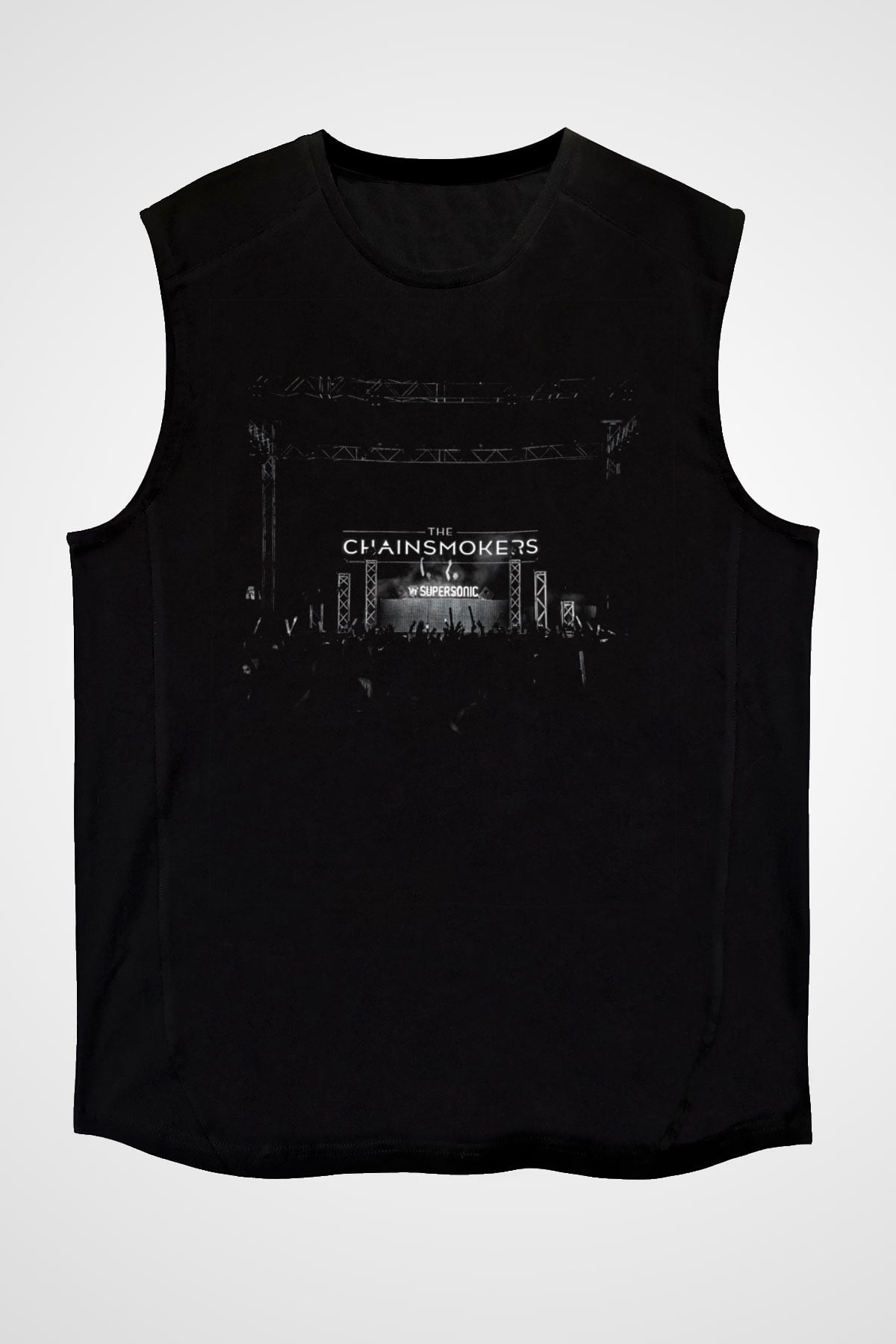 The Chainsmokers Siyah Unisex Kolsuz Tişört