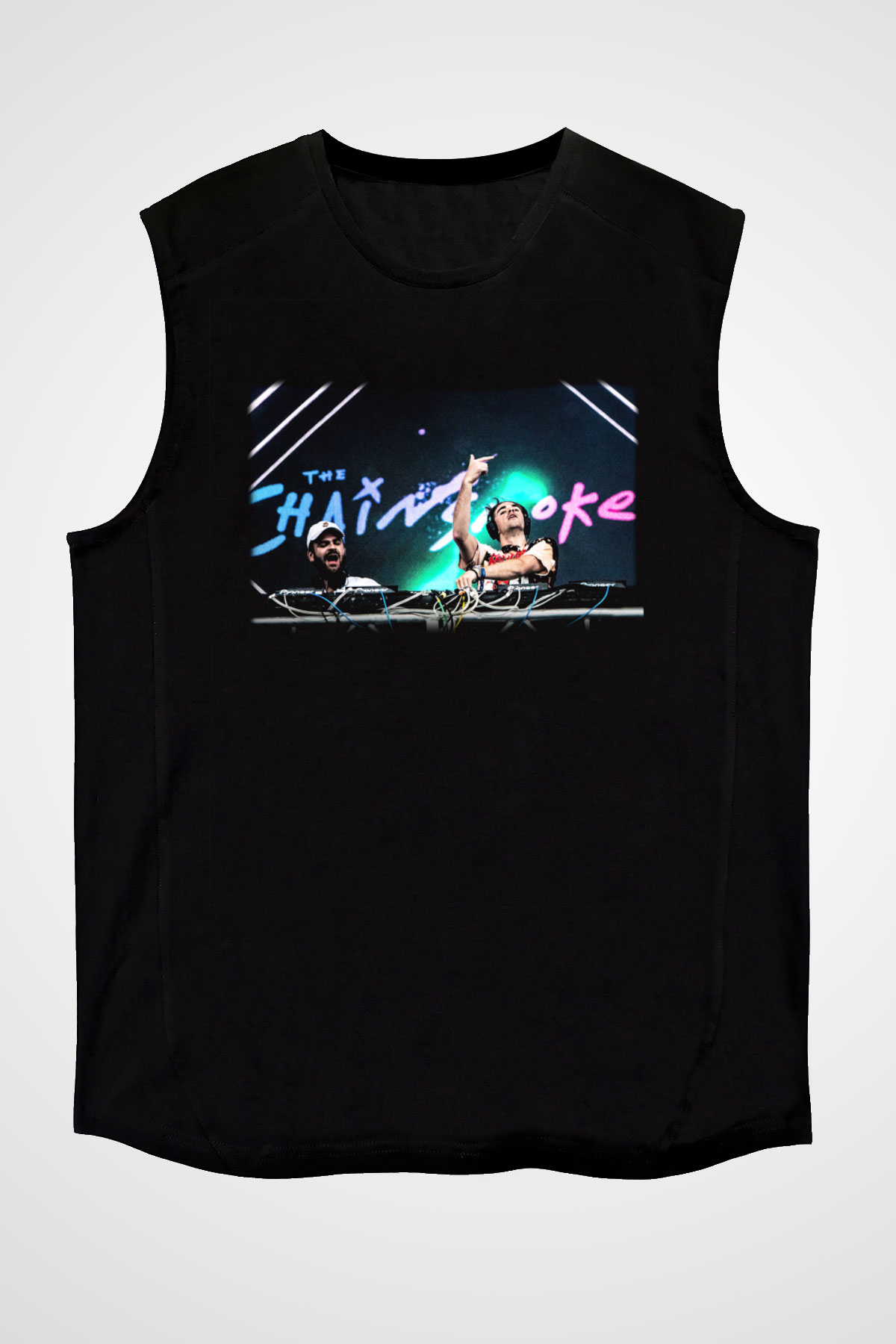 The Chainsmokers Siyah Unisex Kolsuz Tişört