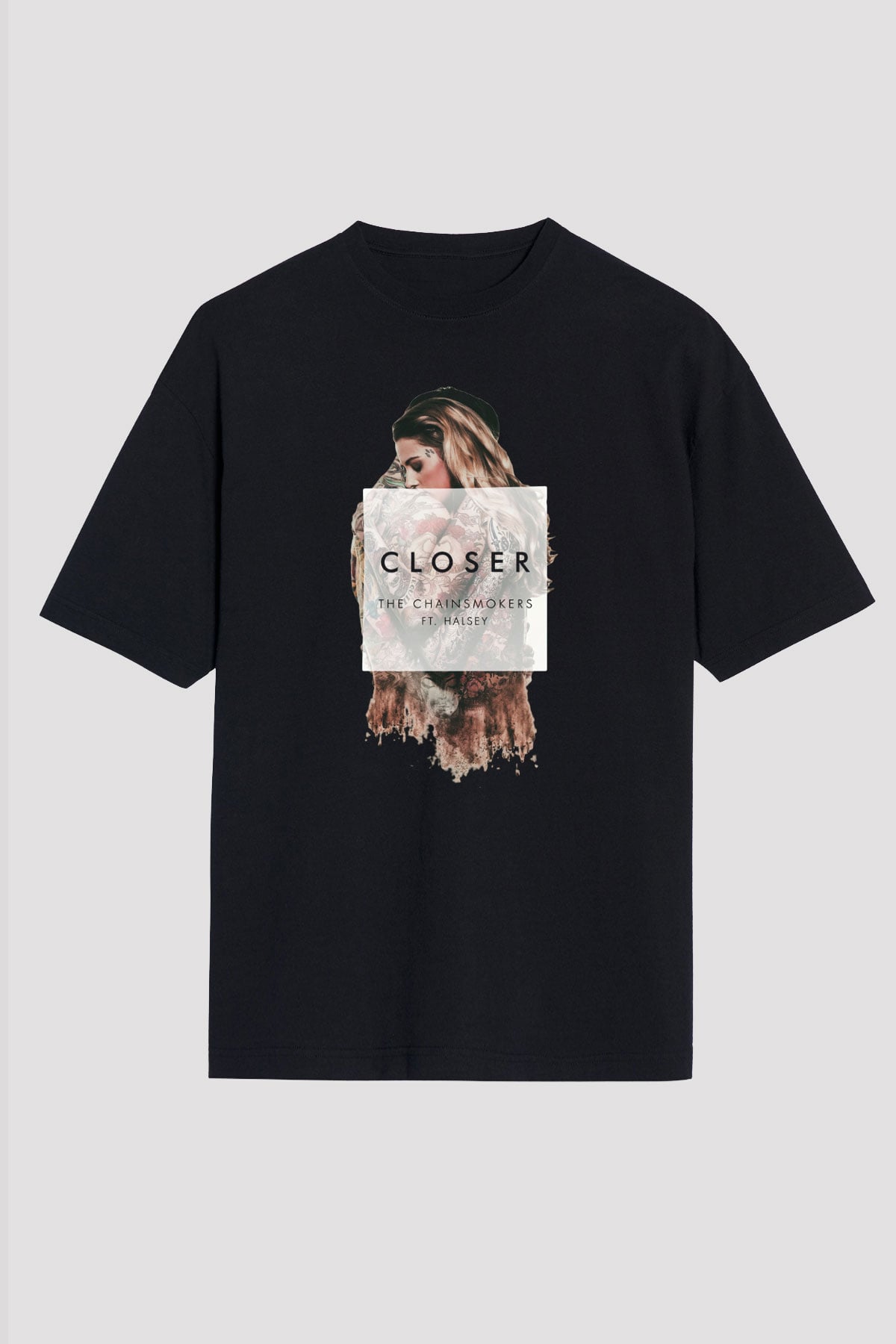 The Chainsmokers Siyah Unisex Oversize Tişört T-Shirt