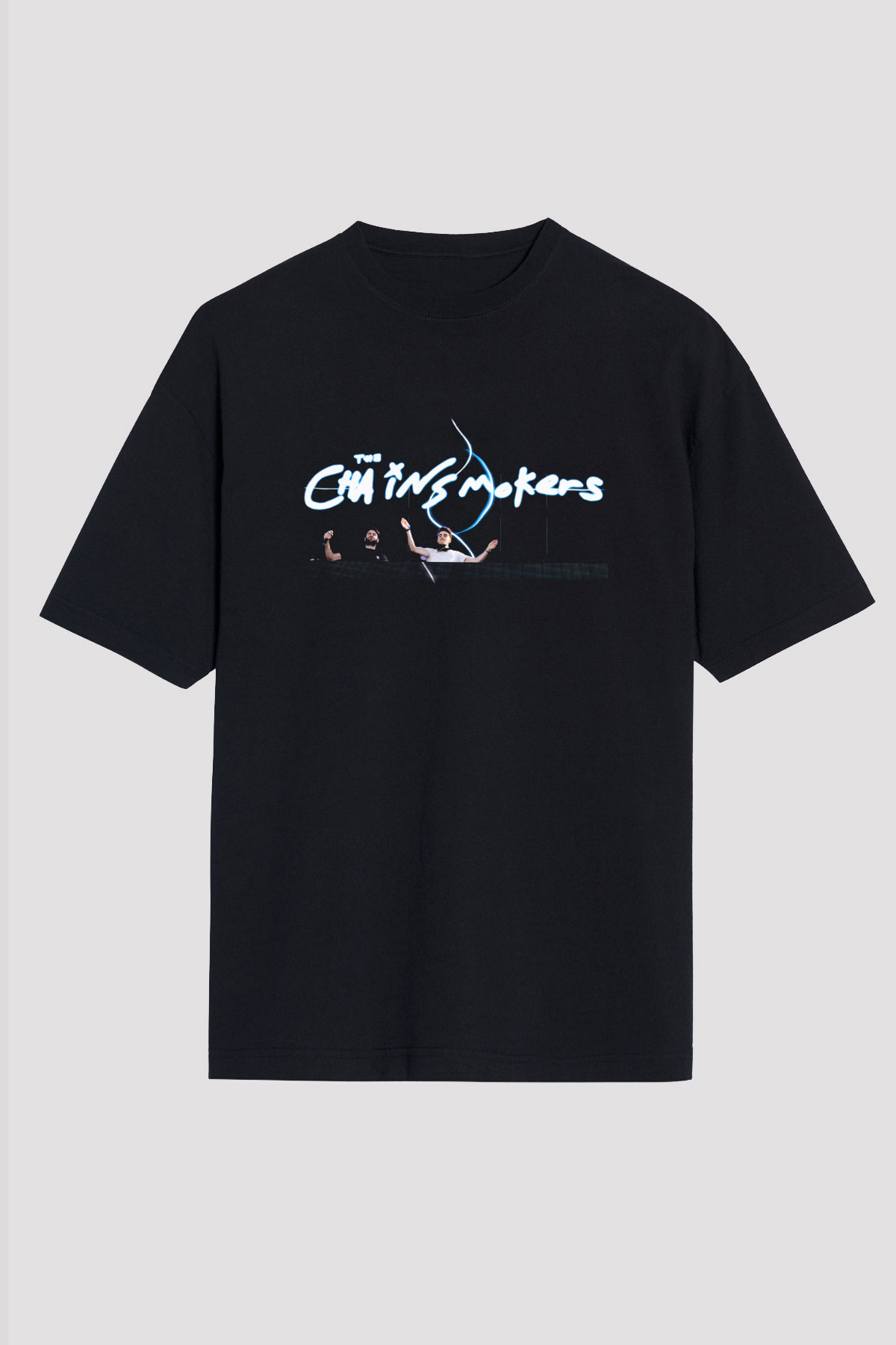 The Chainsmokers Siyah Unisex Oversize Tişört T-Shirt