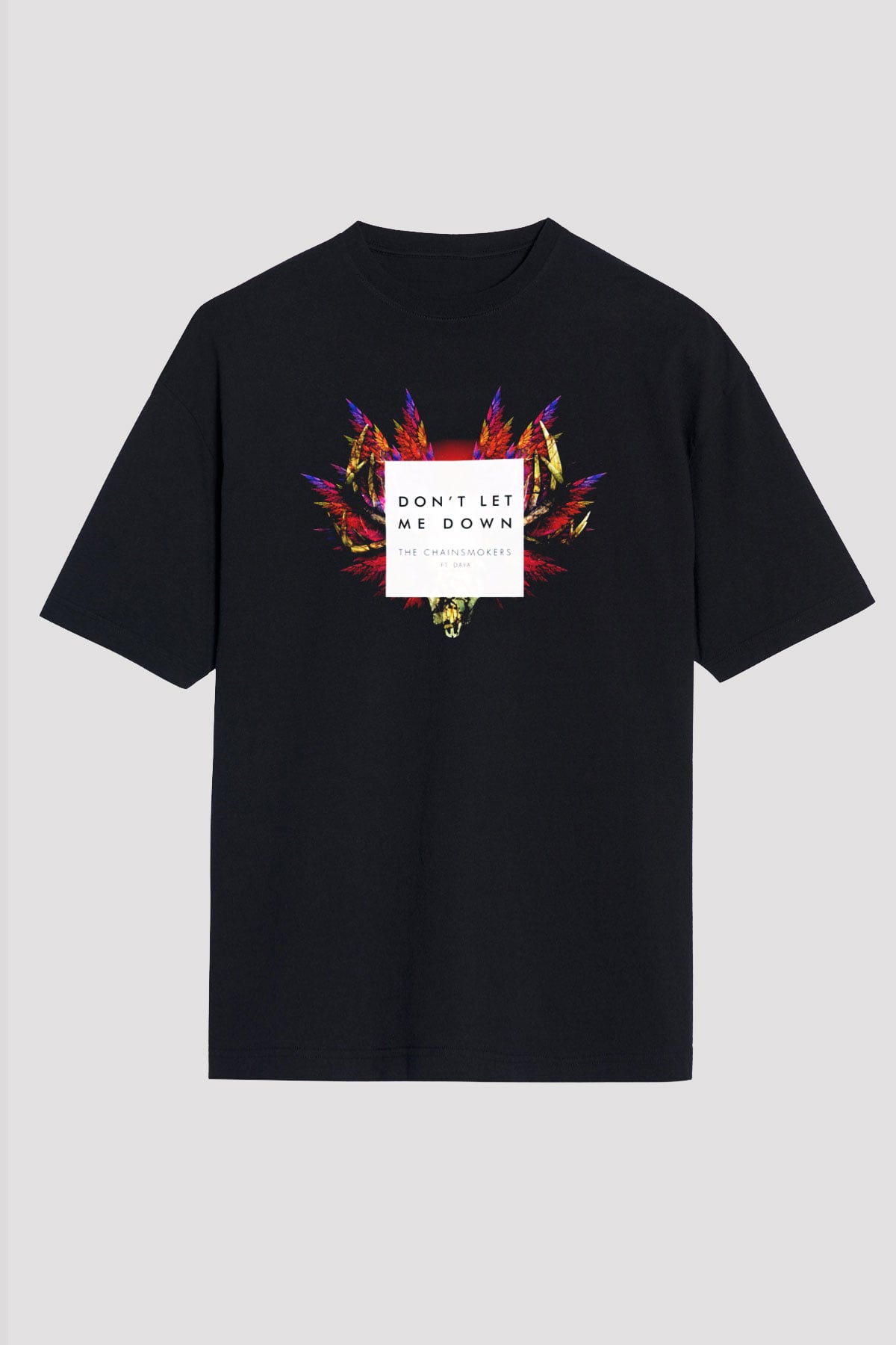 The Chainsmokers Siyah Unisex Oversize Tişört T-Shirt