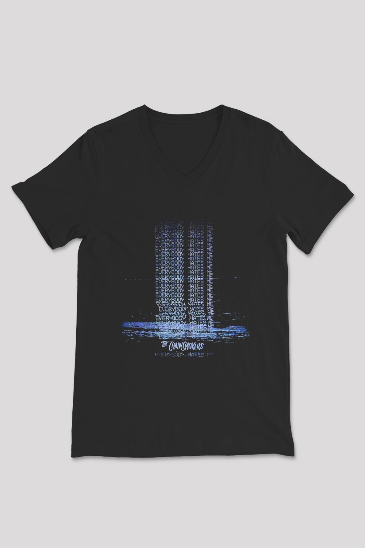 The Chainsmokers Siyah Unisex V Yaka Tişört T-Shirt
