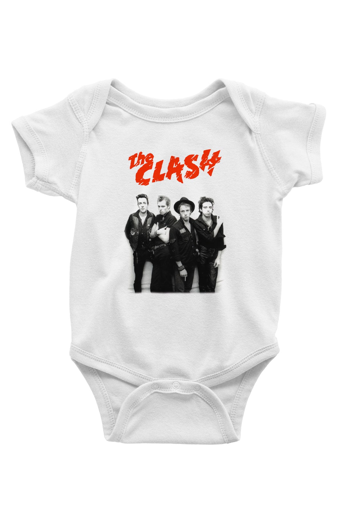 The Clash Baskılı Beyaz Unisex Bebek Body - Zıbın