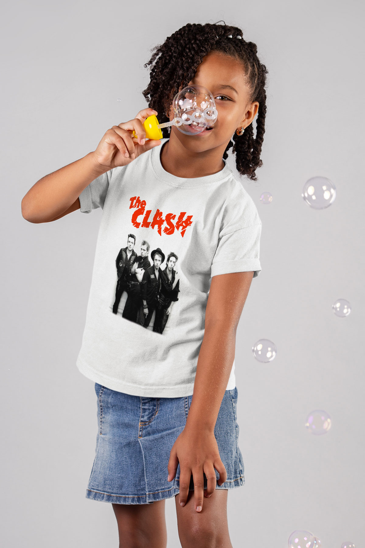 The Clash Baskılı Beyaz Unisex Çocuk Tişört