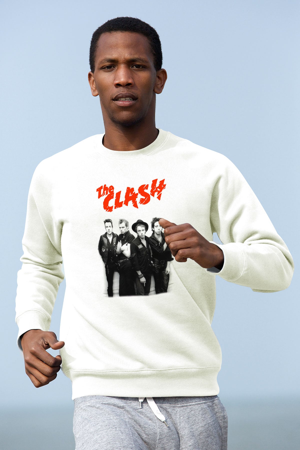 The Clash Beyaz Unisex Sweatshirt