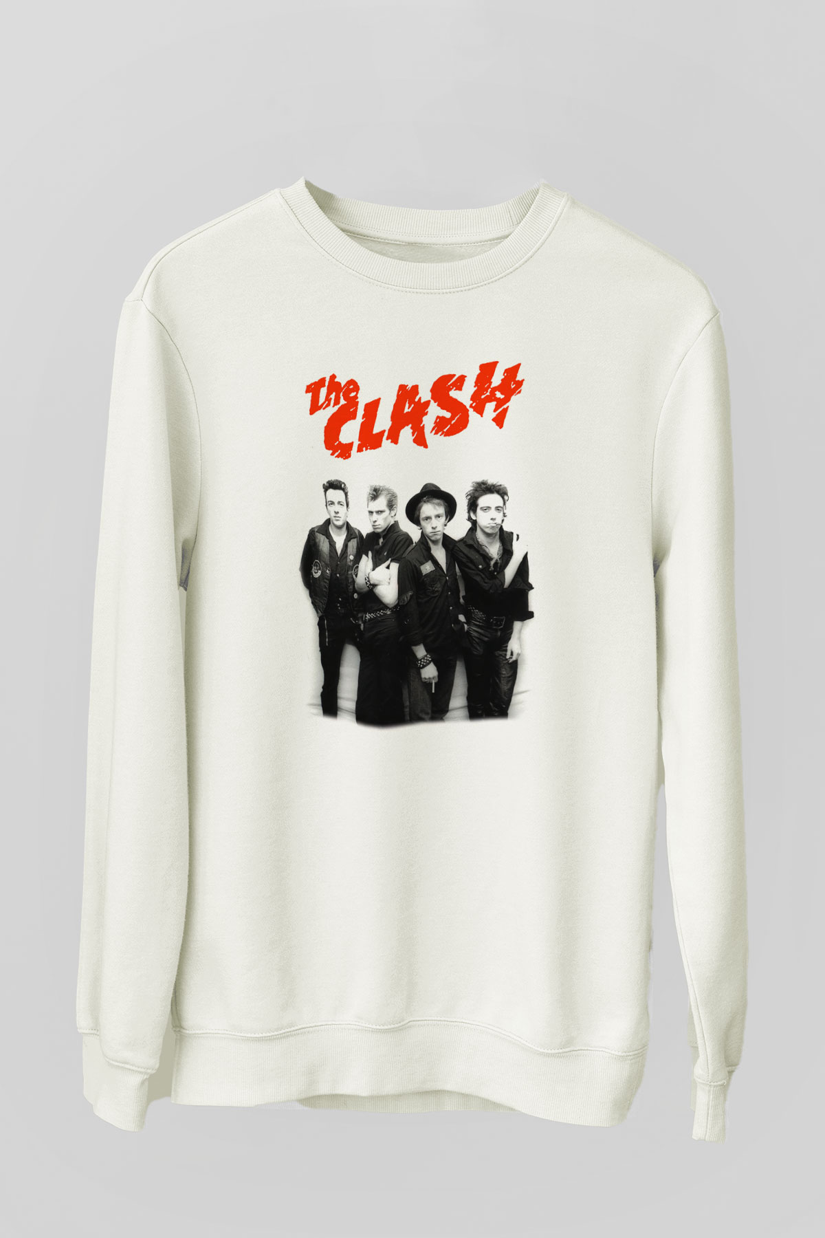 The Clash Beyaz Unisex Sweatshirt