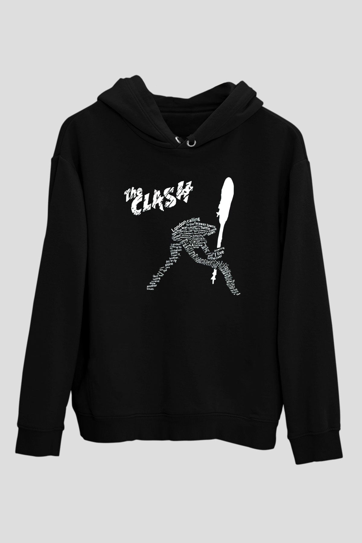 The Clash Siyah Unisex Kapüşonlu Sweatshirt