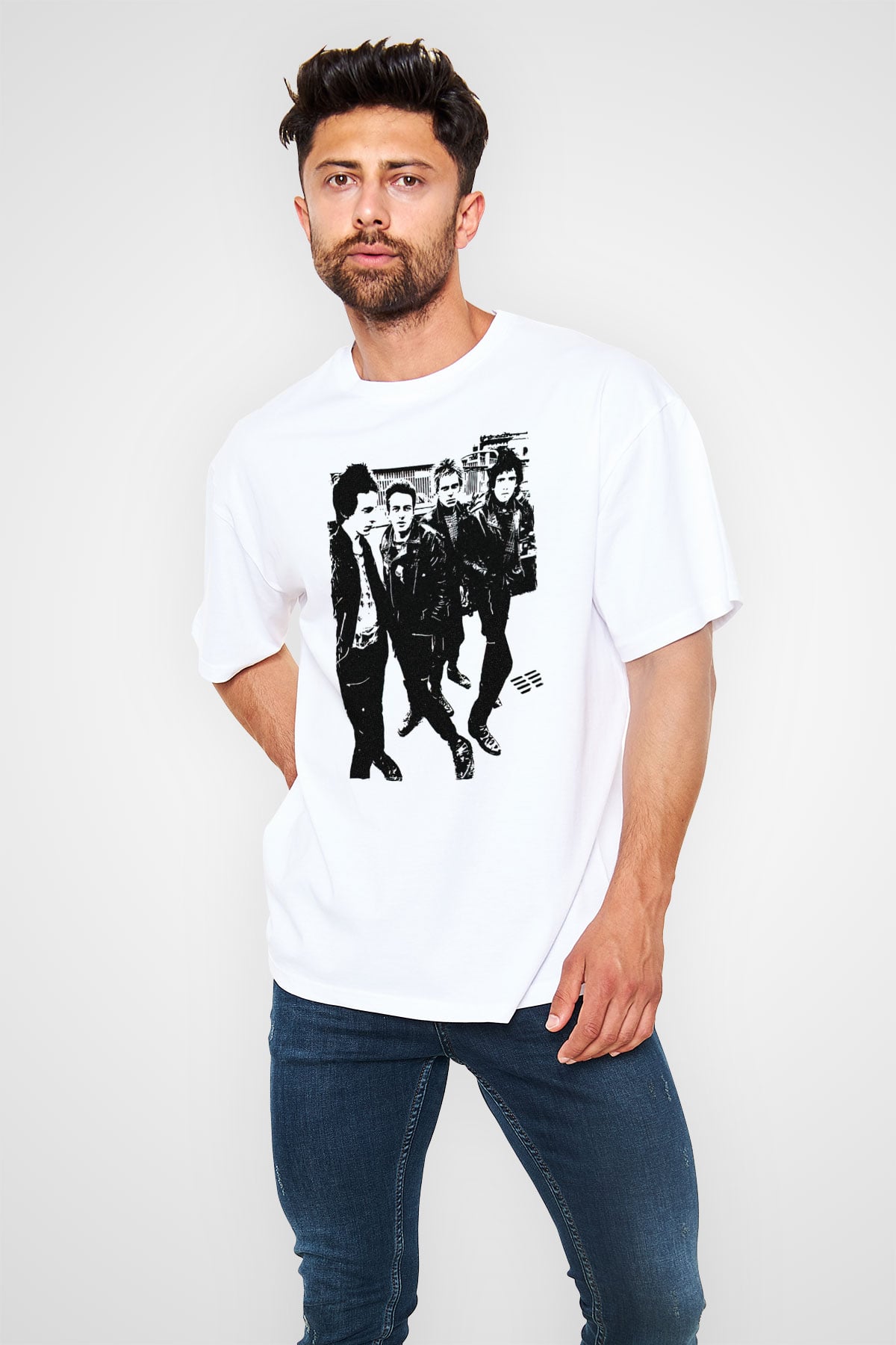 The Clash Siyah Unisex Oversize Tişört T-Shirt