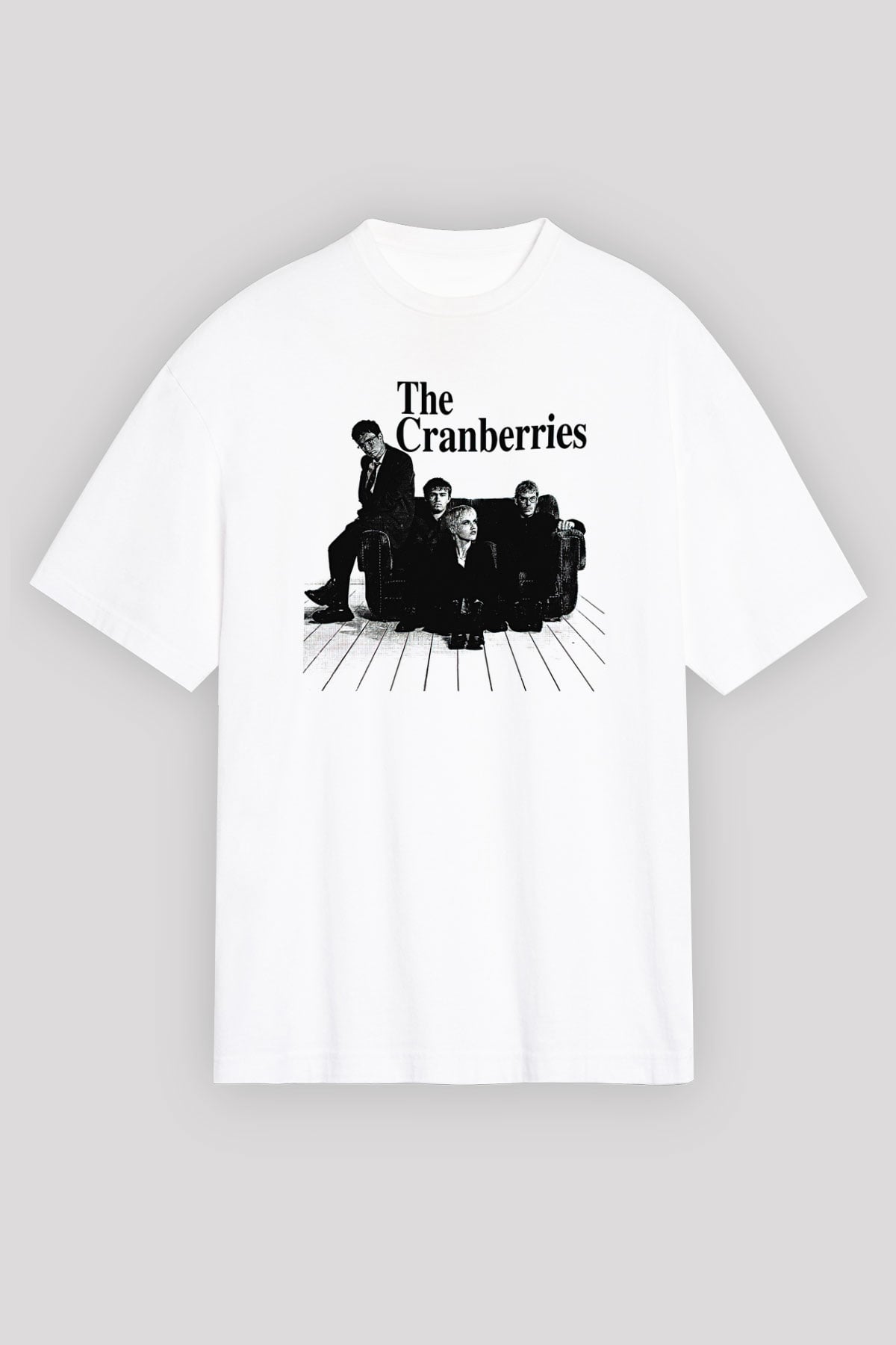 The Cranberries Baskılı Beyaz Unisex Oversize Tişört - Tshirt