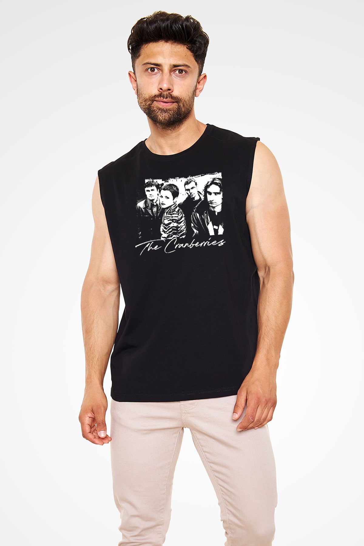 The Cranberries Baskılı Unisex Siyah Kolsuz Tişört - Tshirt