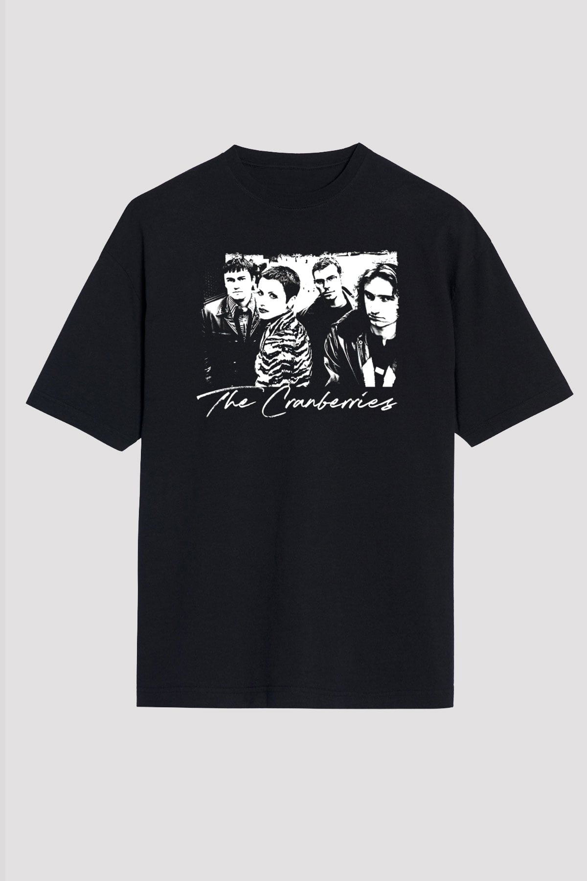The Cranberries Baskılı Unisex Siyah Oversize Tişört - Tshirt
