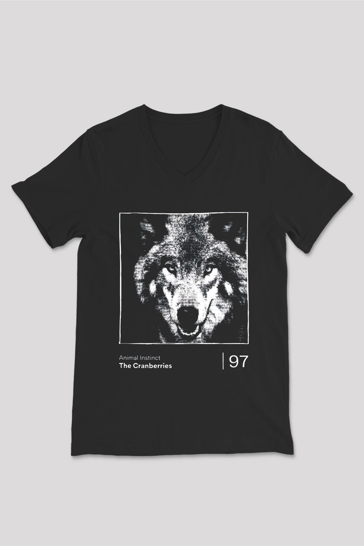 The Cranberries Baskılı Unisex Siyah V Yaka Tişört - Tshirt