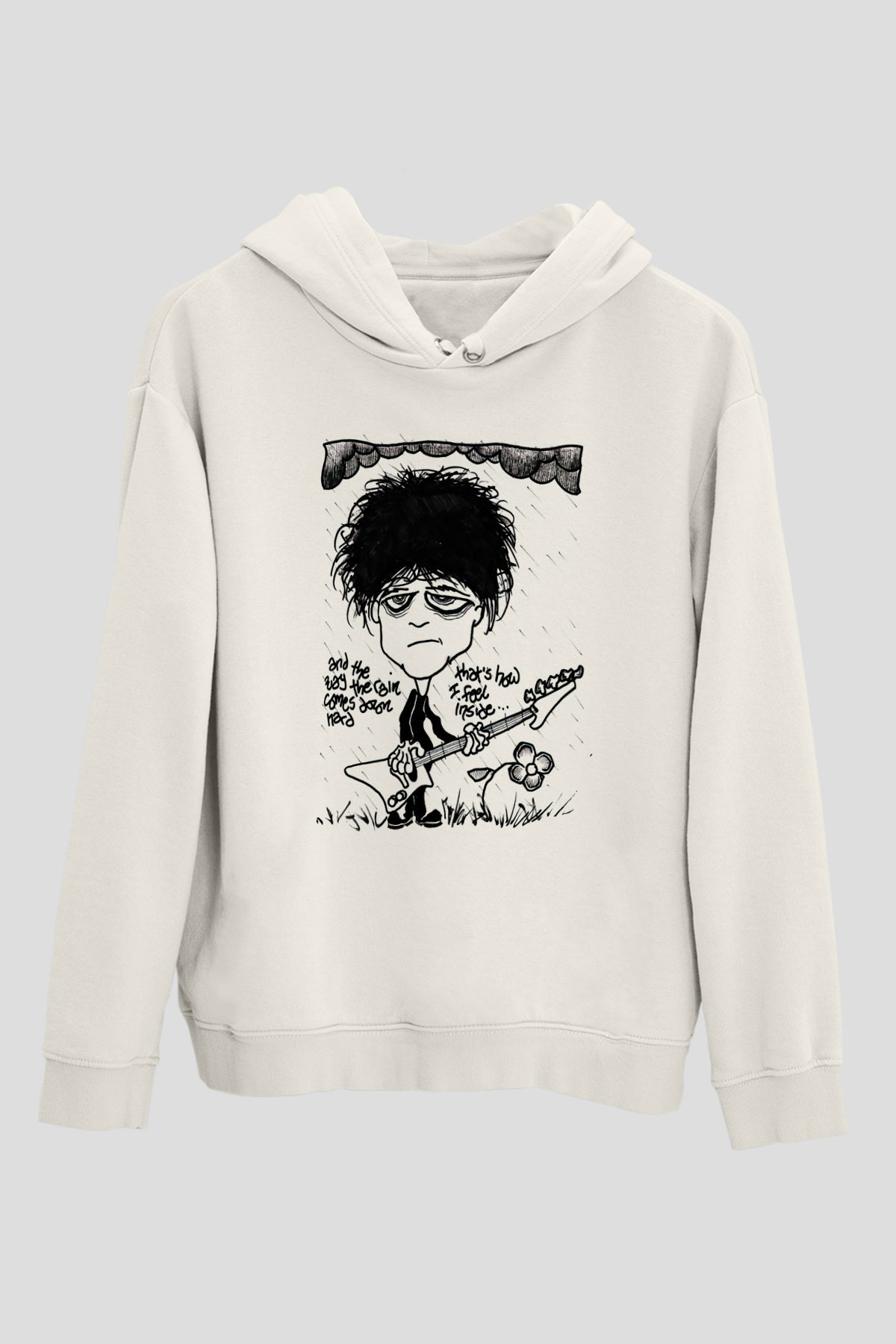 The Cure Beyaz Unisex Kapüşonlu Sweatshirt