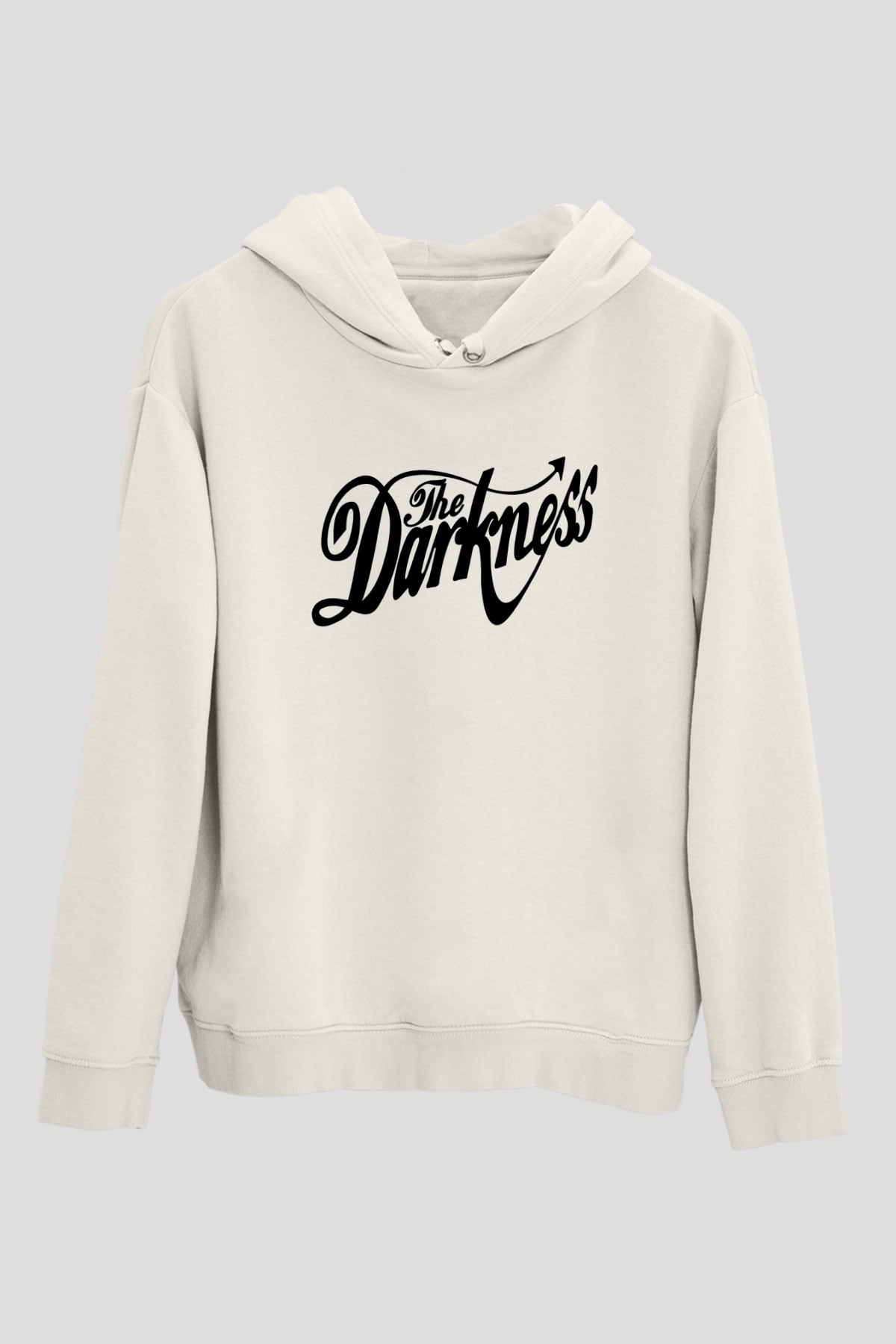 The Darkness Beyaz Unisex Kapşonlu Sweatshirt