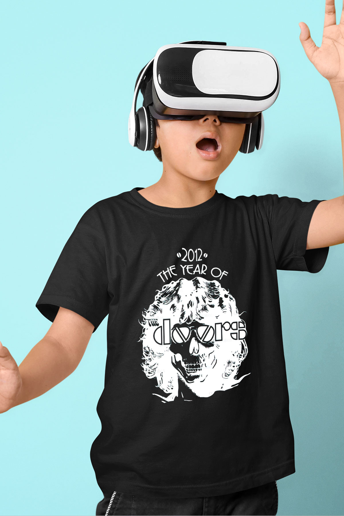 The Doors Baskılı Siyah Unisex Çocuk Tişört