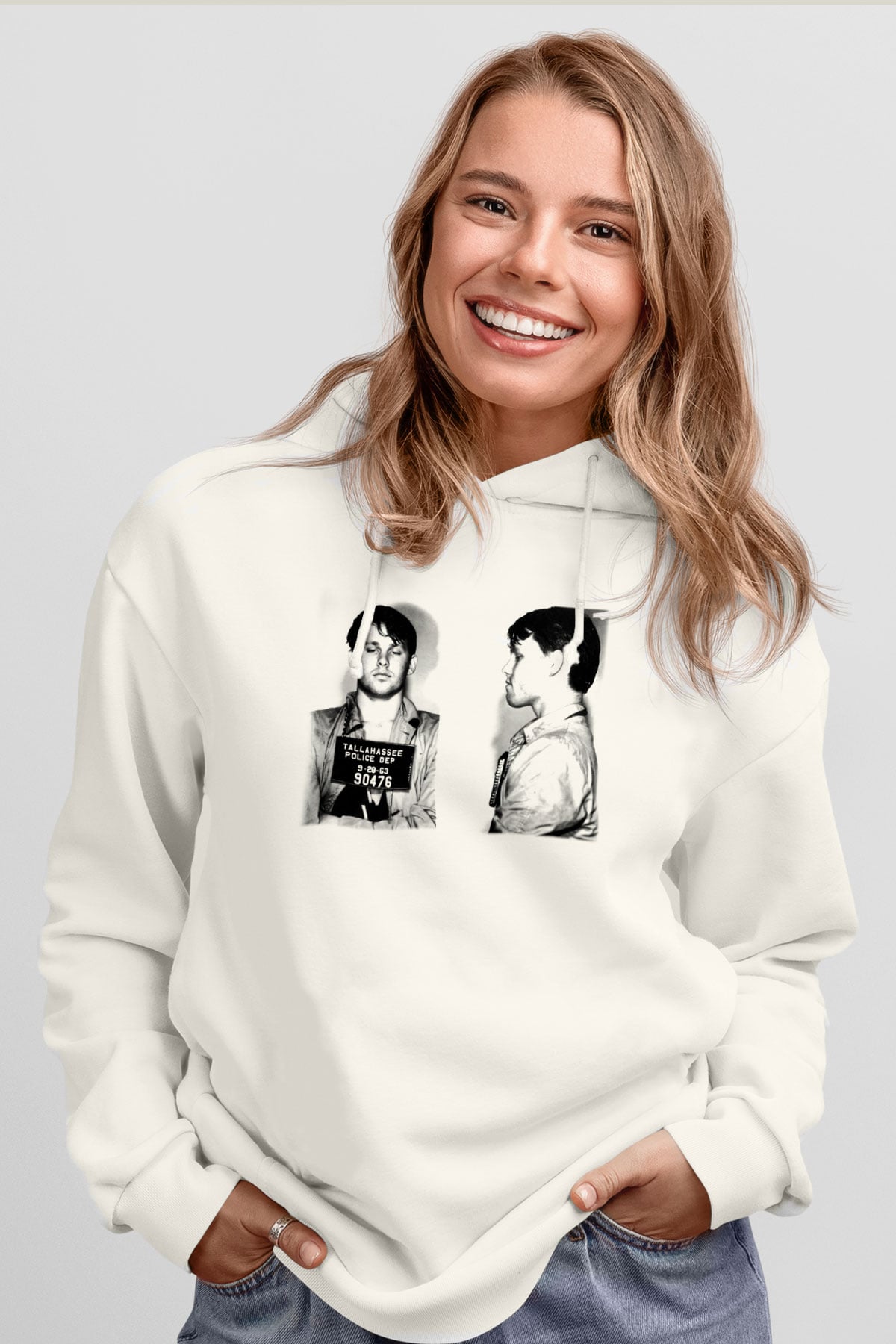 The Doors Beyaz Unisex Kapşonlu Sweatshirt