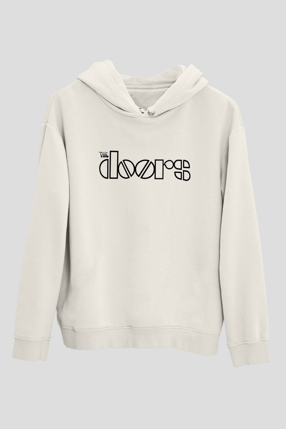 The Doors Beyaz Unisex Kapşonlu Sweatshirt