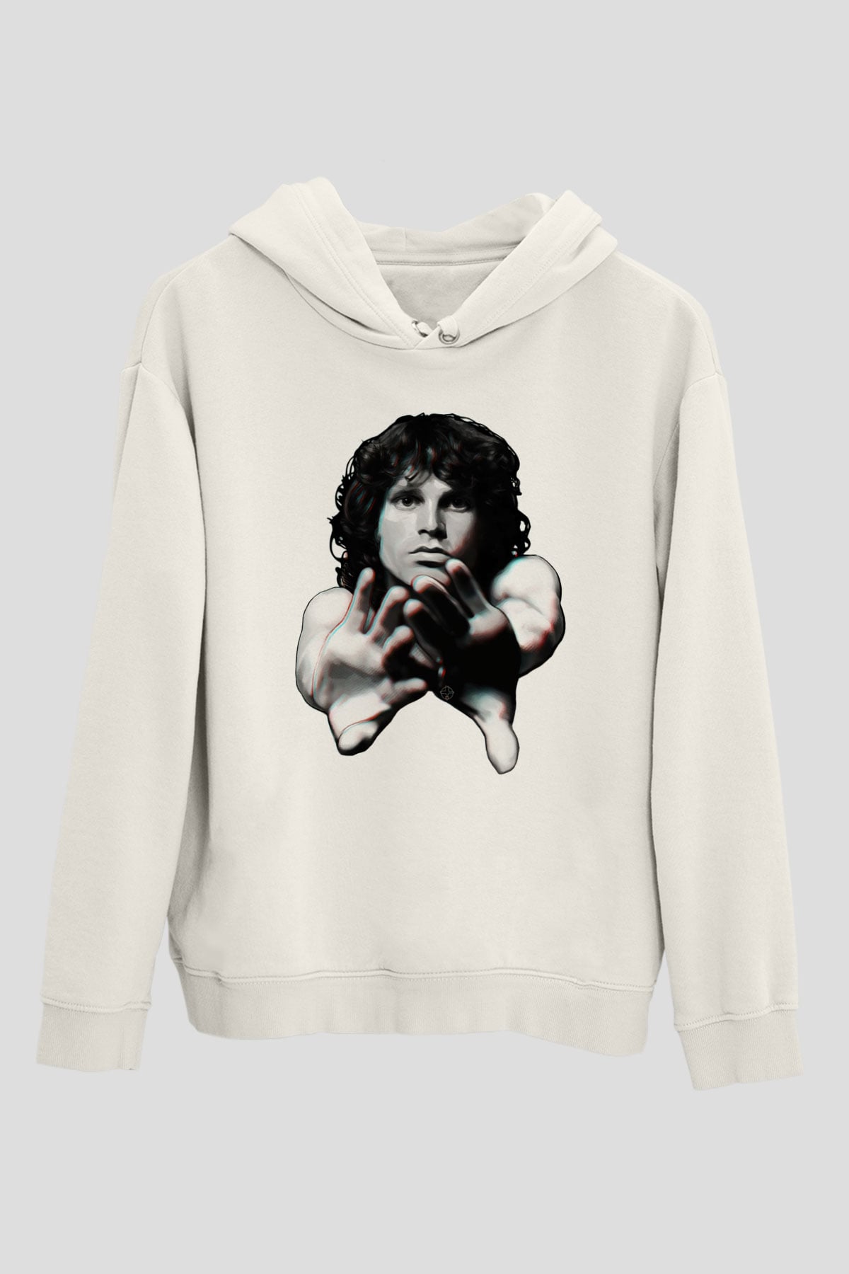 The Doors Beyaz Unisex Kapüşonlu Sweatshirt