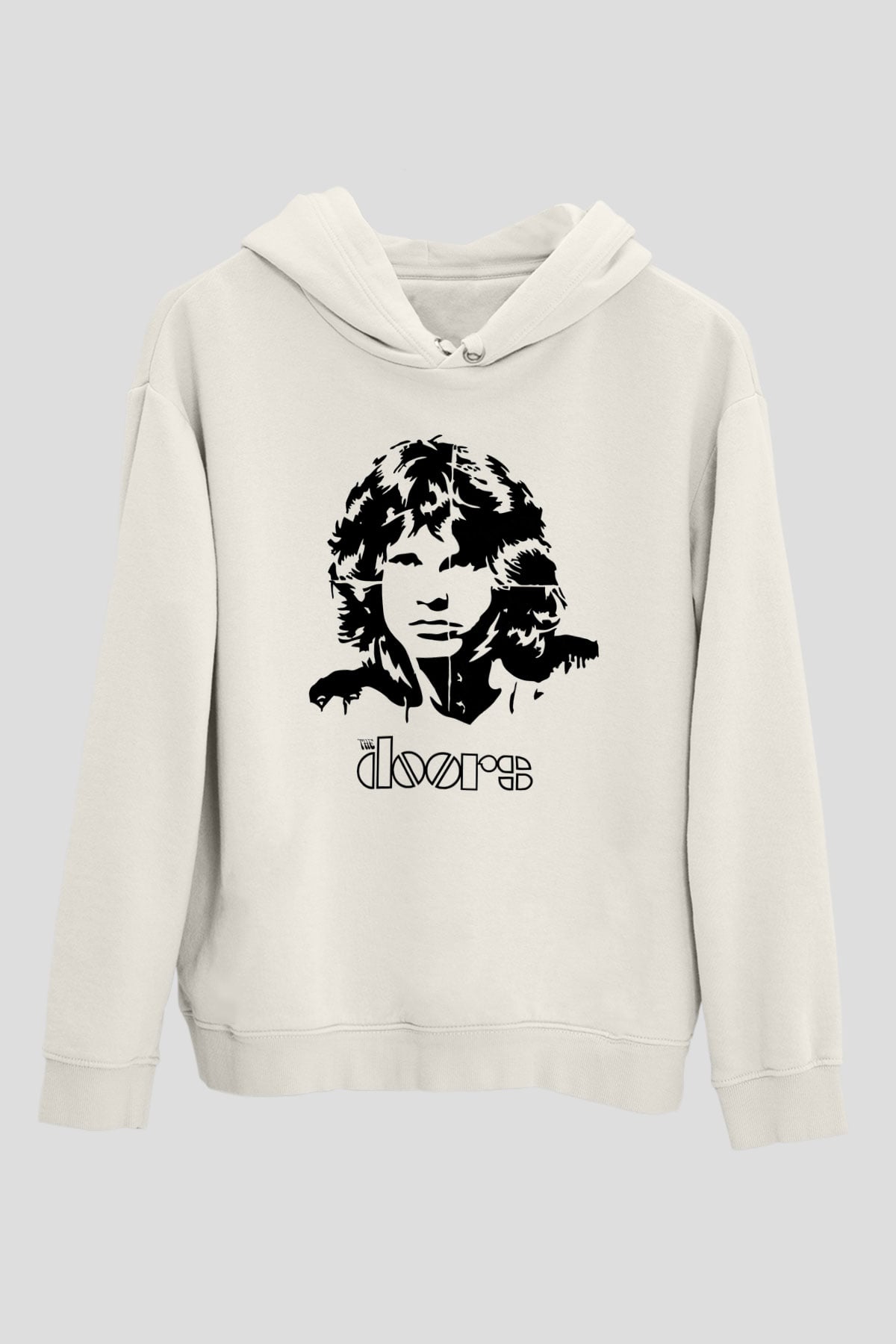 The Doors Beyaz Unisex Kapüşonlu Sweatshirt