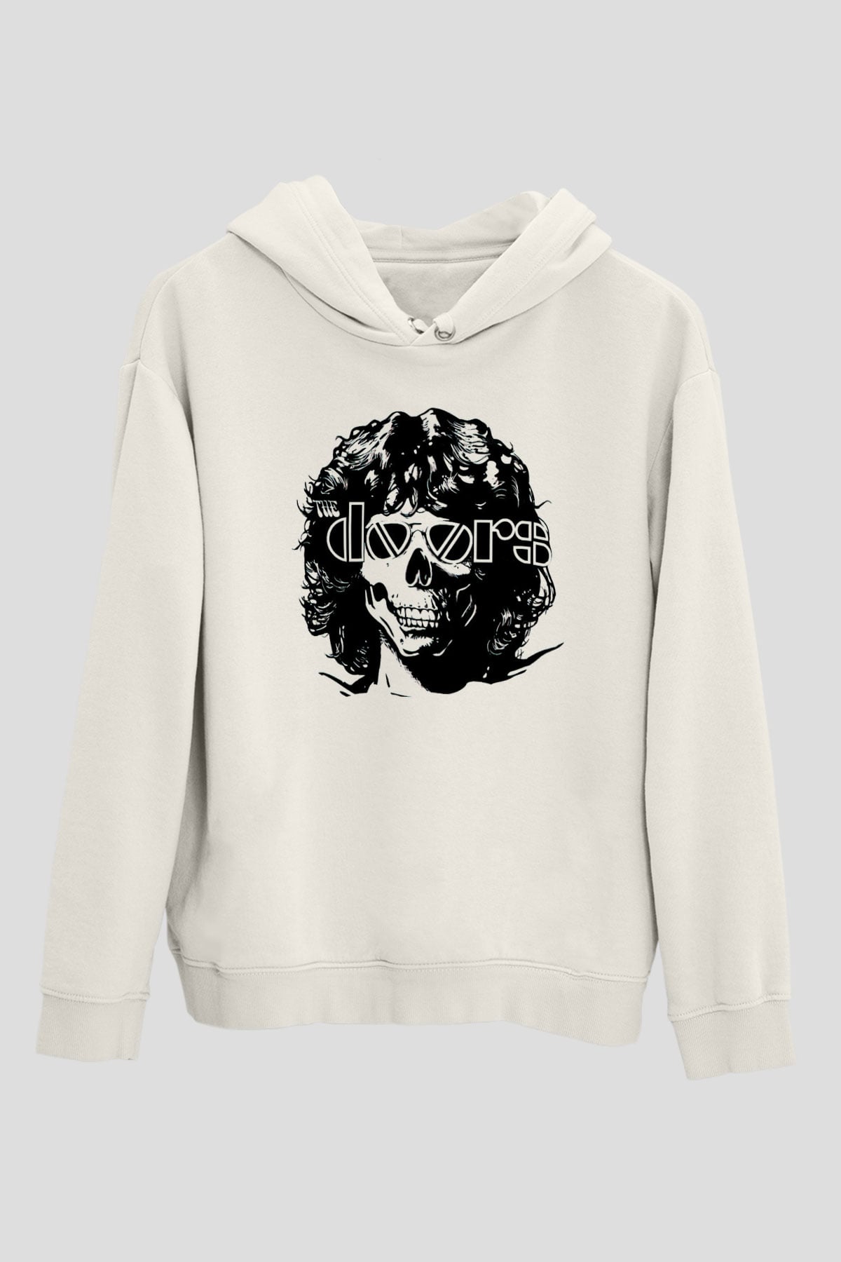 The Doors Beyaz Unisex Kapüşonlu Sweatshirt