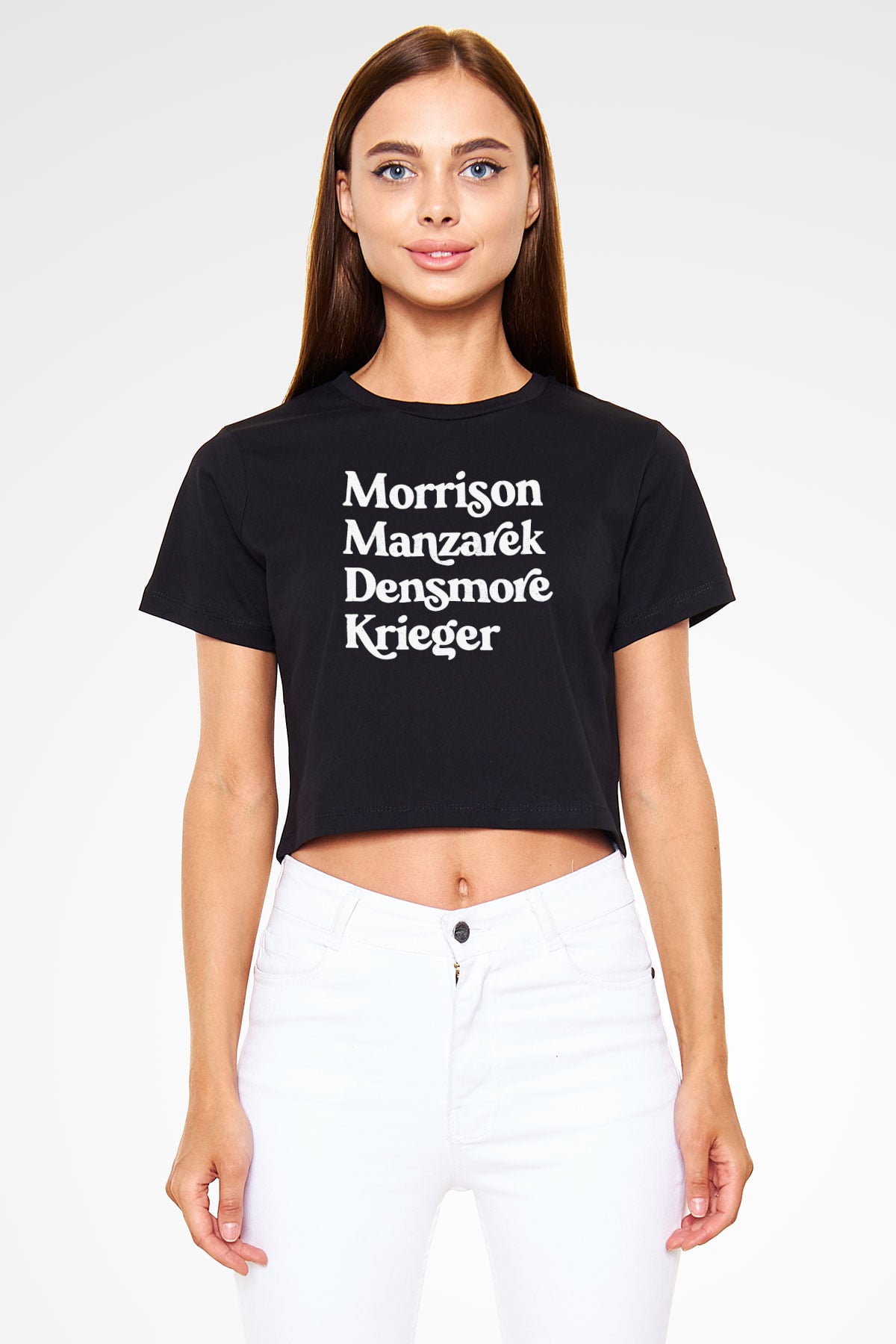 The Doors Siyah  Crop Top Tişört